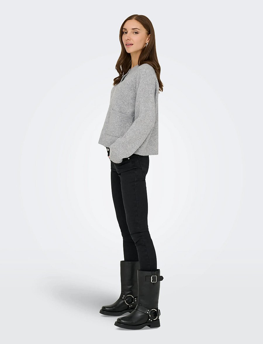 ONLY - ONLPIEMONTE L/S CARDIGAN KNT NOOS - cardigans - light grey melange - 5