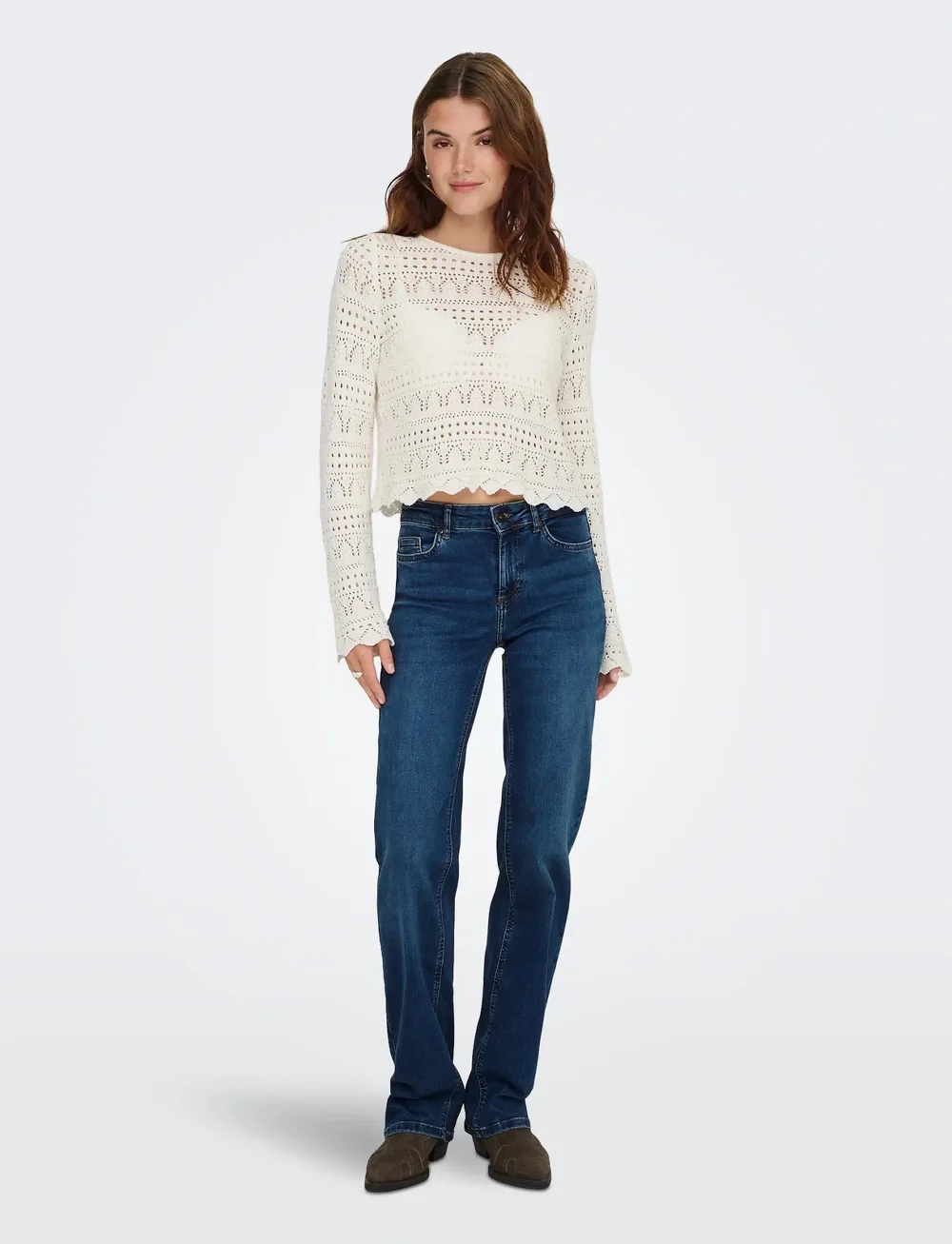 ONLY - ONLBLUSH MID STRAIGHT DNM TAI021 NOOS - straight jeans - dark blue denim - 0