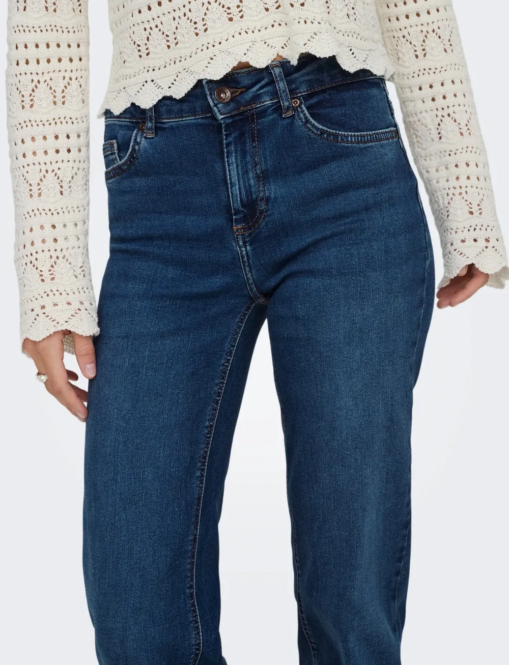 ONLY - ONLBLUSH MID STRAIGHT DNM TAI021 NOOS - straight jeans - dark blue denim - 4