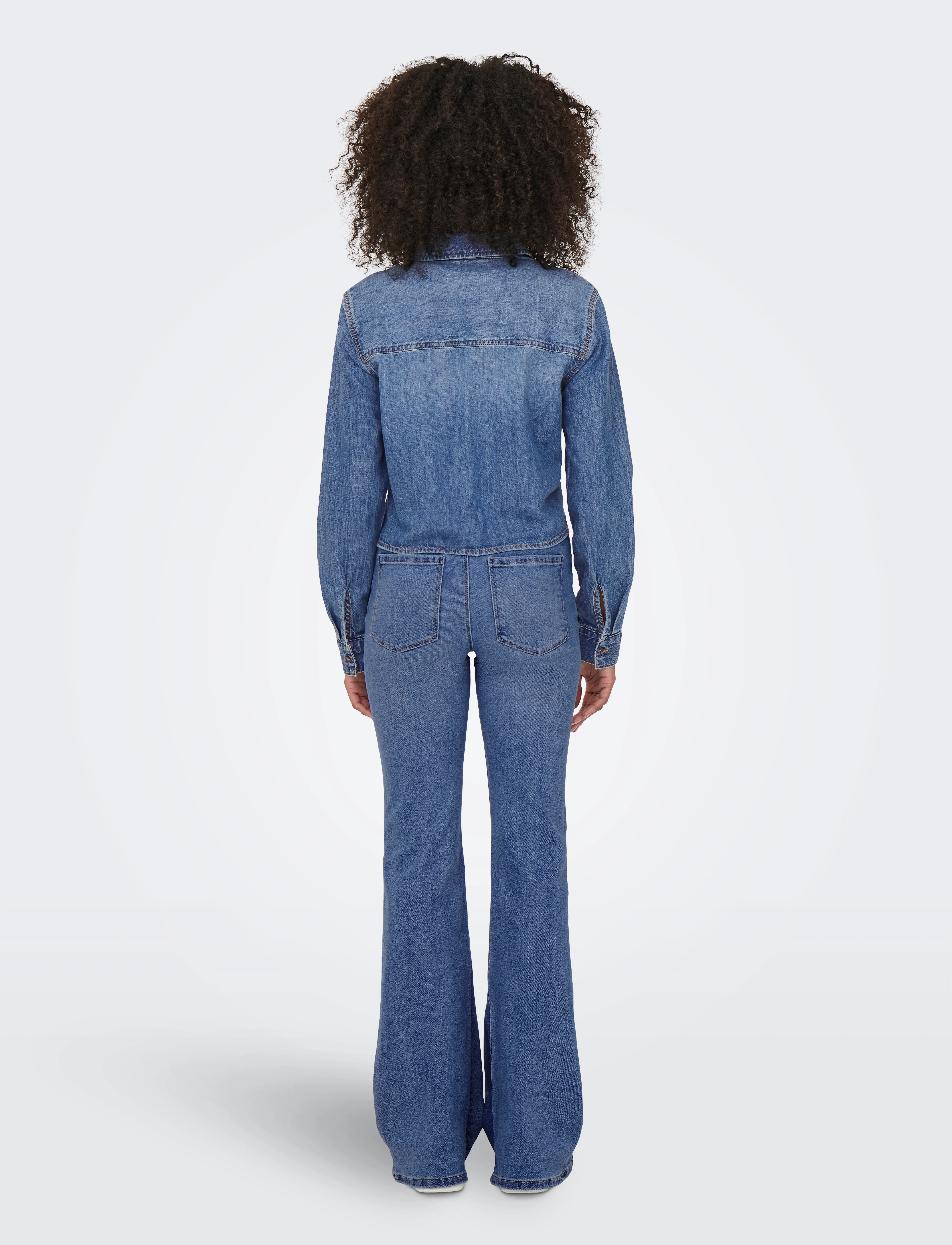 ONLY - -ONLSEVIGNY LECEY LS KNOT DNM SHIRT AKM - marškiniai ilgomis rankovėmis - medium blue denim - 3