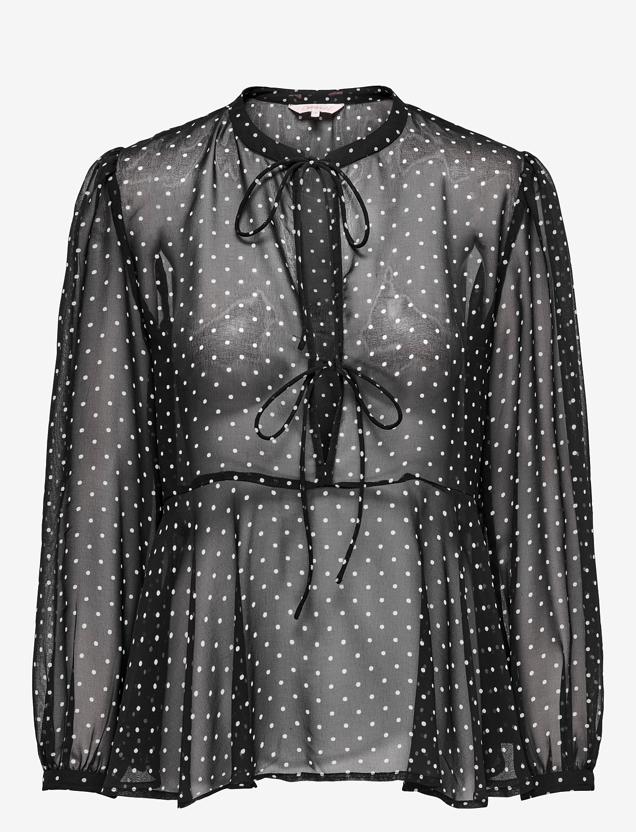 ONLY - ONLISABELLA LS STRING TOP WVN - langärmlige blusen - black - 0