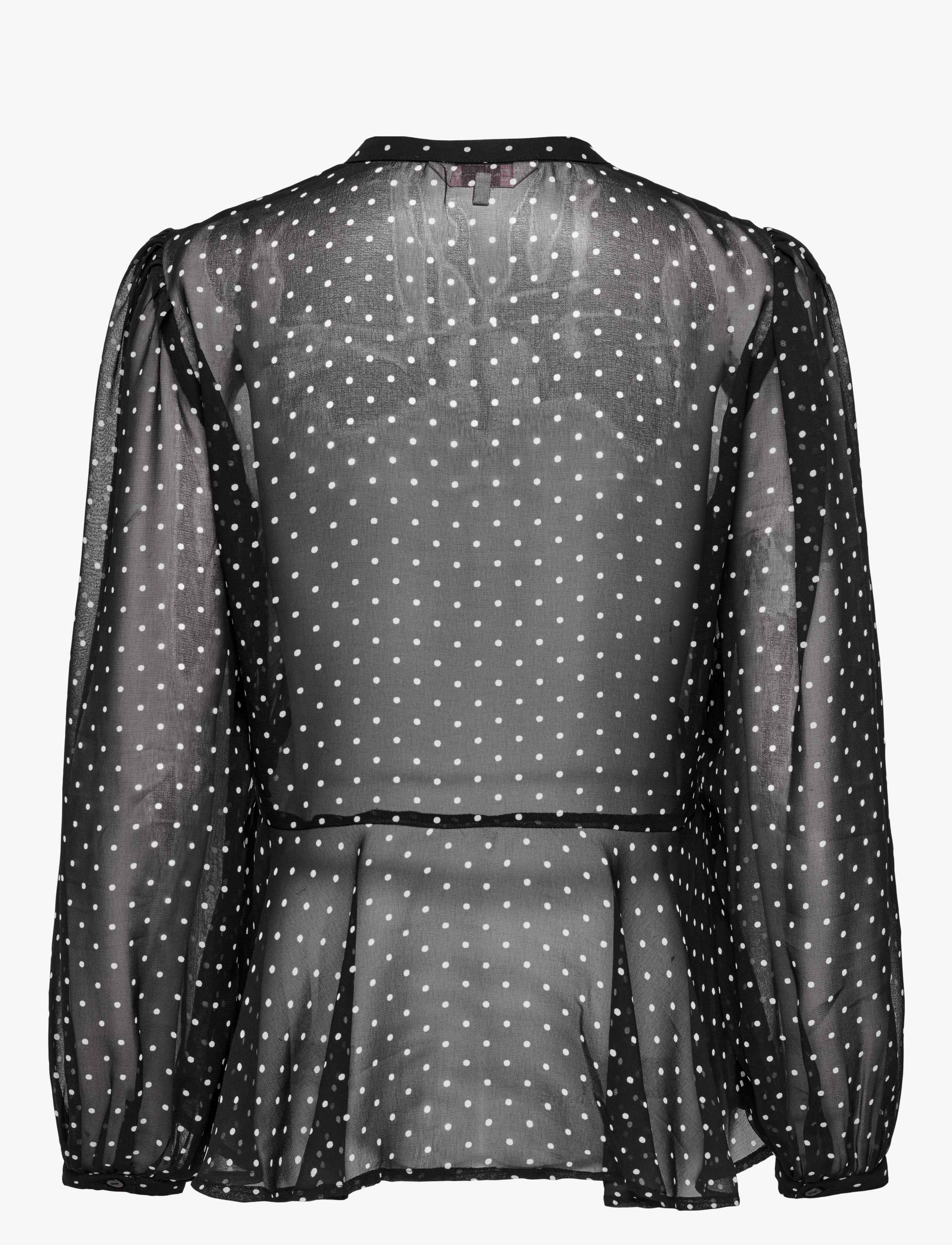 ONLY - ONLISABELLA LS STRING TOP WVN - long-sleeved blouses - black - 2