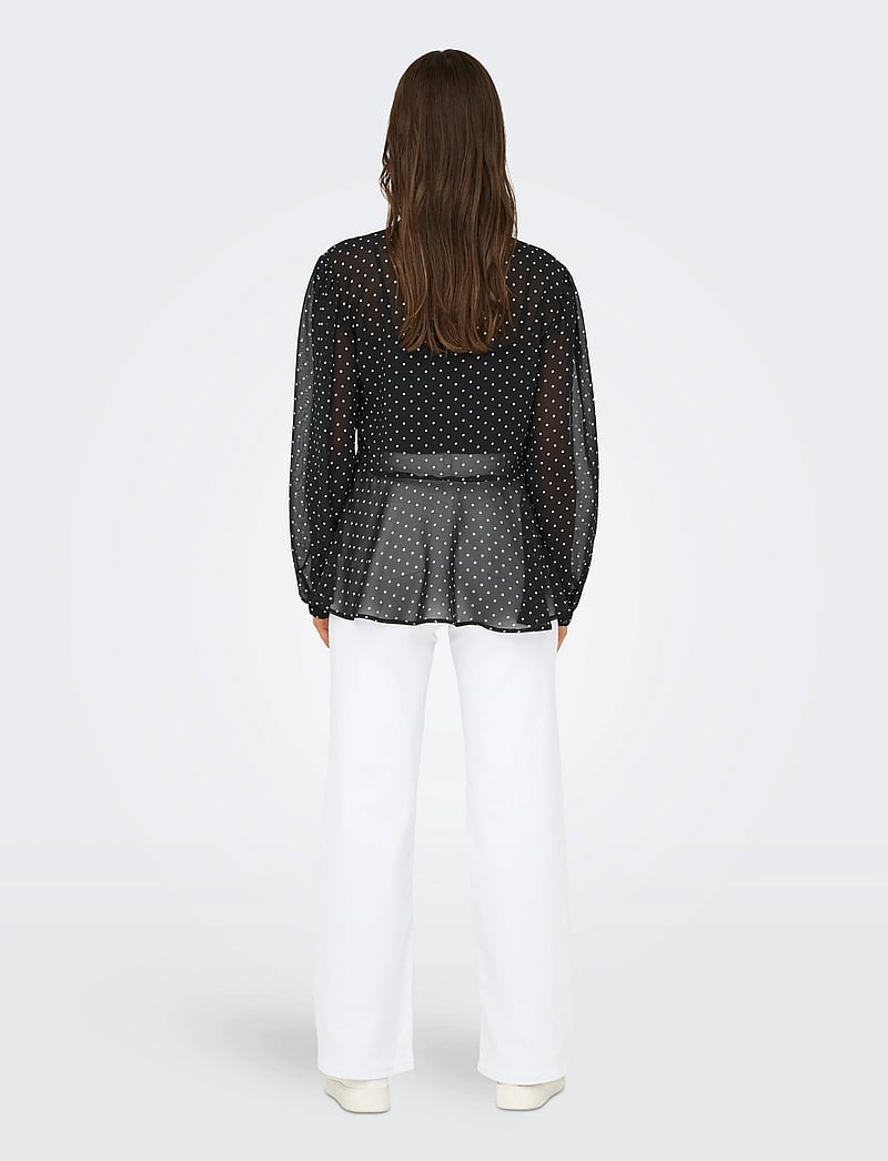 ONLY - ONLISABELLA LS STRING TOP WVN - langärmlige blusen - black - 3