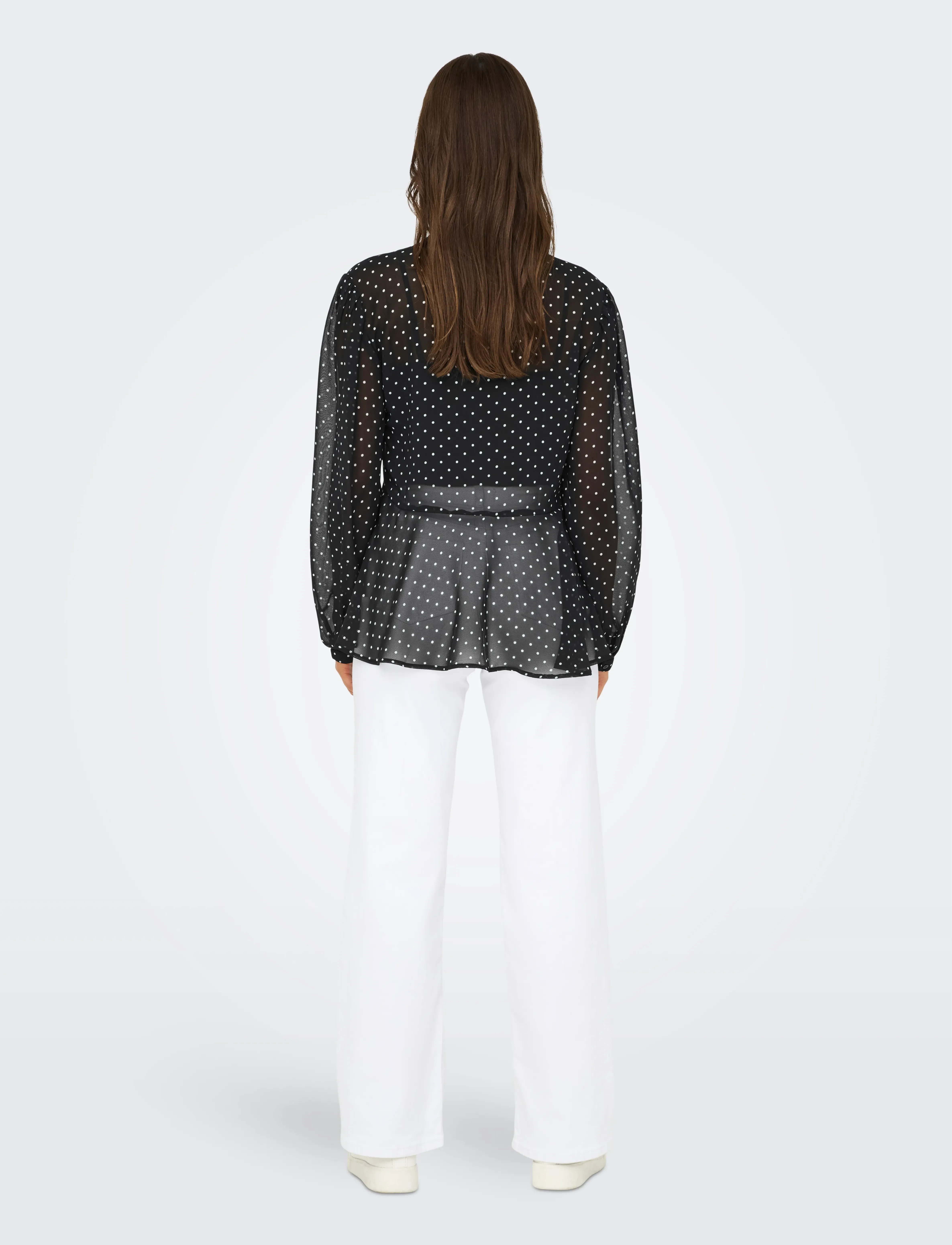 ONLY - ONLISABELLA LS STRING TOP WVN - long-sleeved blouses - black - 3