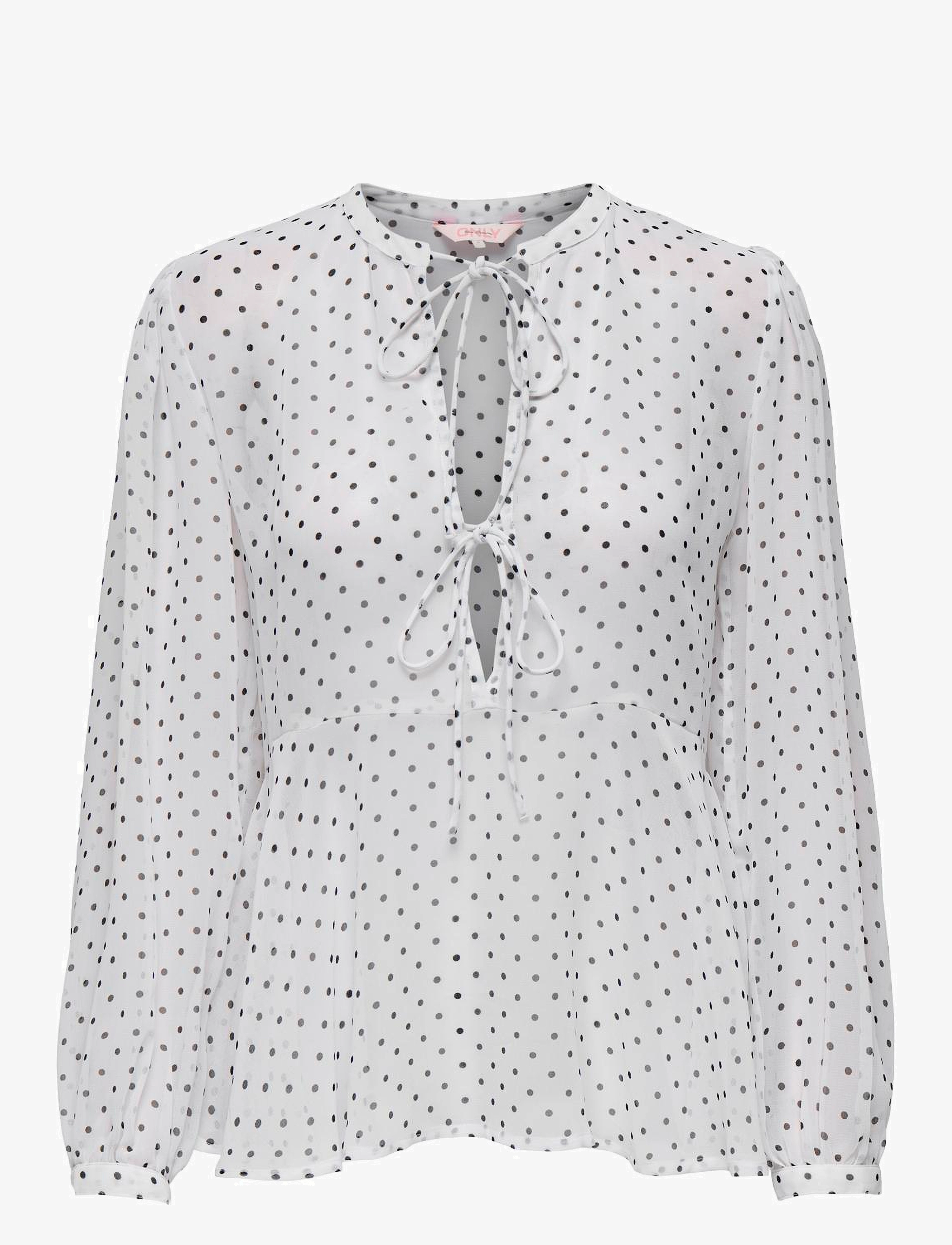 ONLY Onlisabella Ls String Top Wvn, XS, White, Bluser > Langærmede, Dame