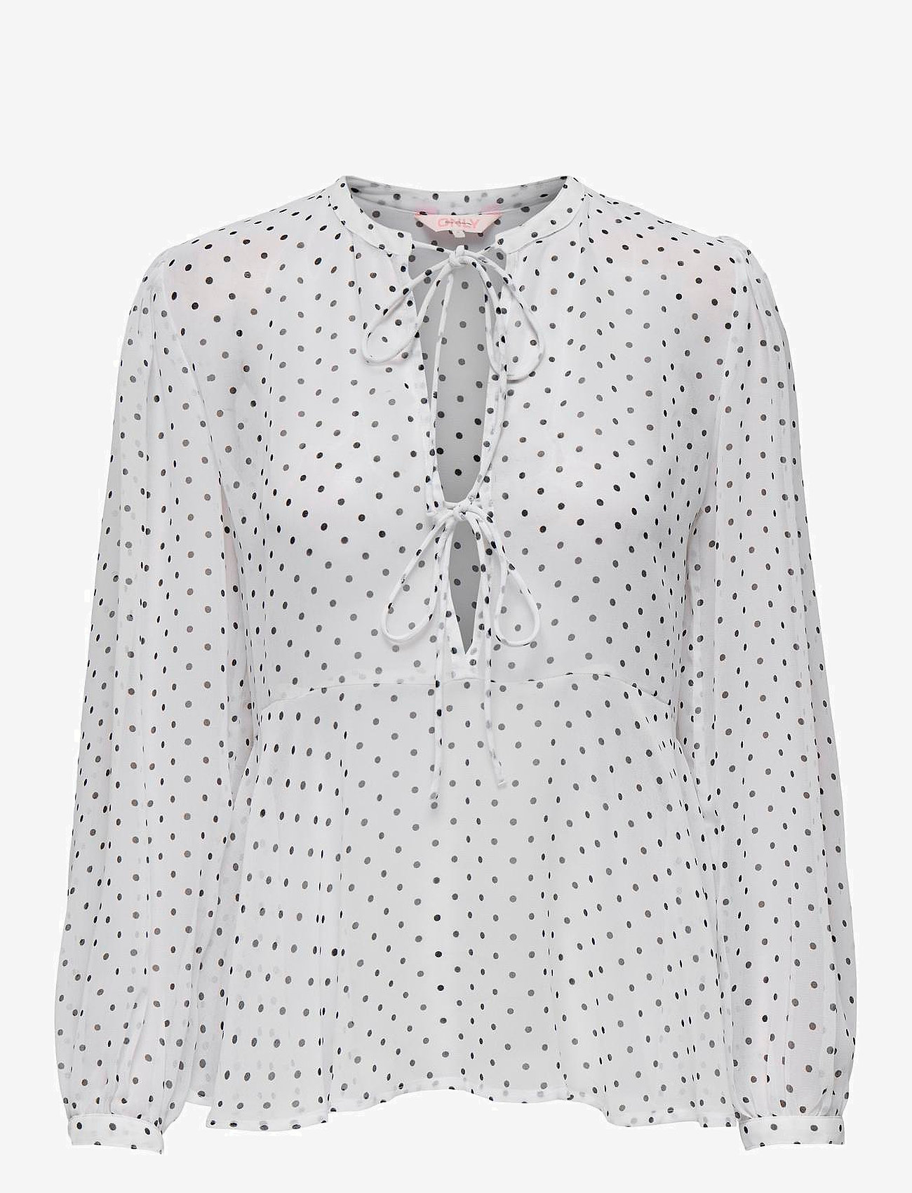 ONLY - ONLISABELLA LS STRING TOP WVN - langærmede bluser - white - 0