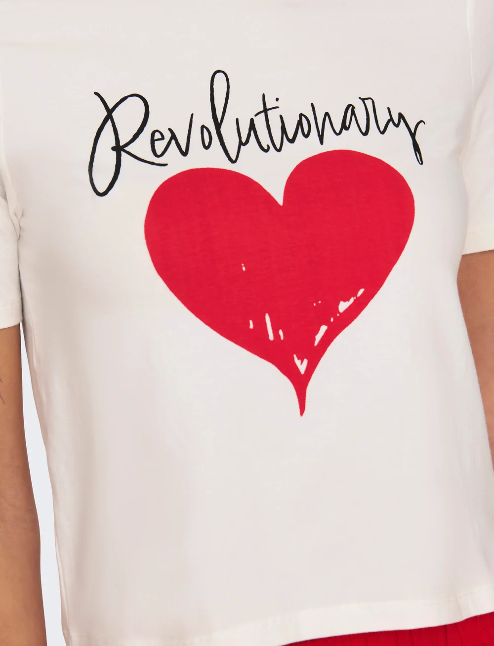 ONLY - ONLVALLIE LIFE S/S LOVE TOP BOX JRS - t-shirts - cloud dancer - 4