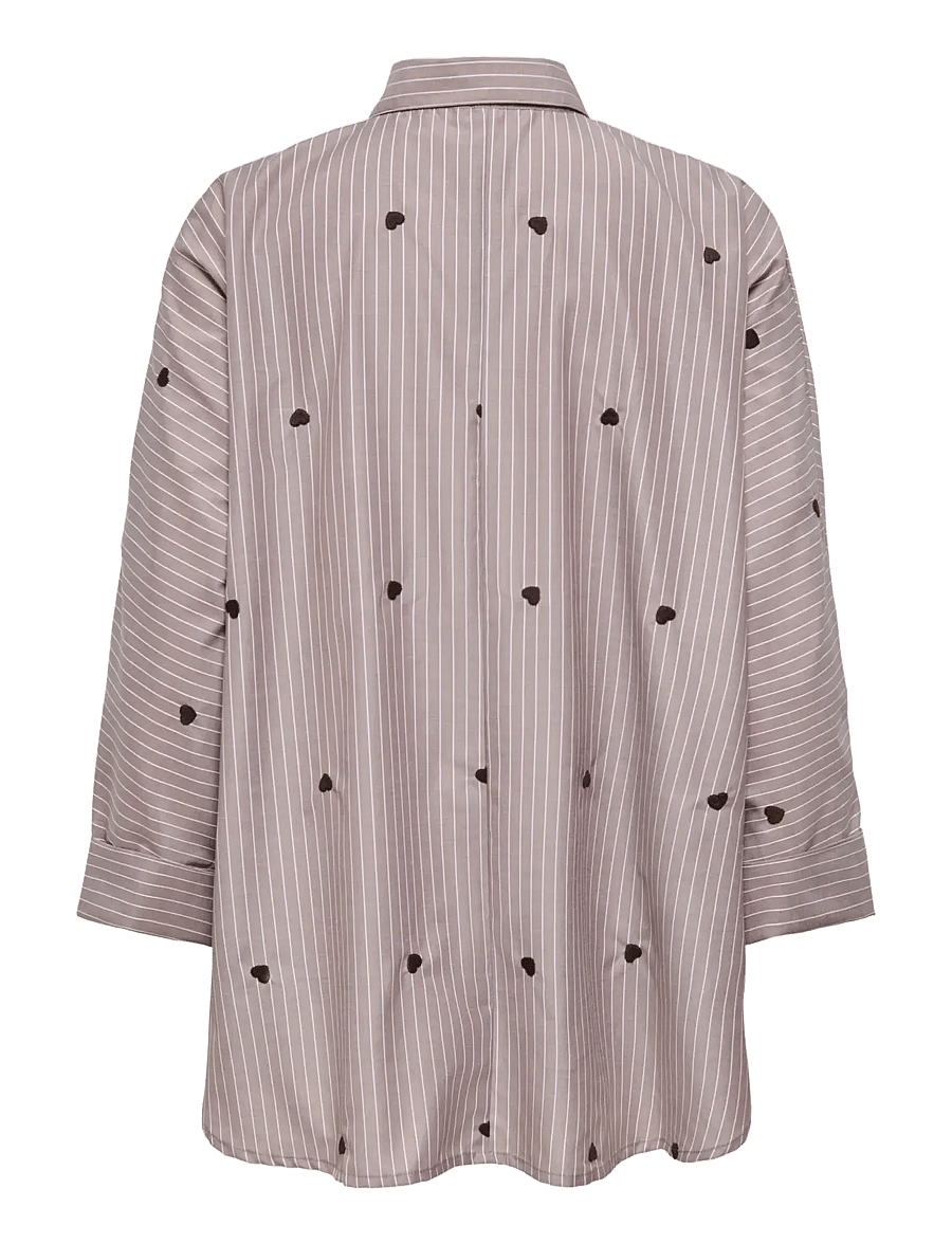 ONLY - ONLNEW LINA GRACE STR EMB SHIRT NOOS WVN - langærmede skjorter - coffee bean - 2