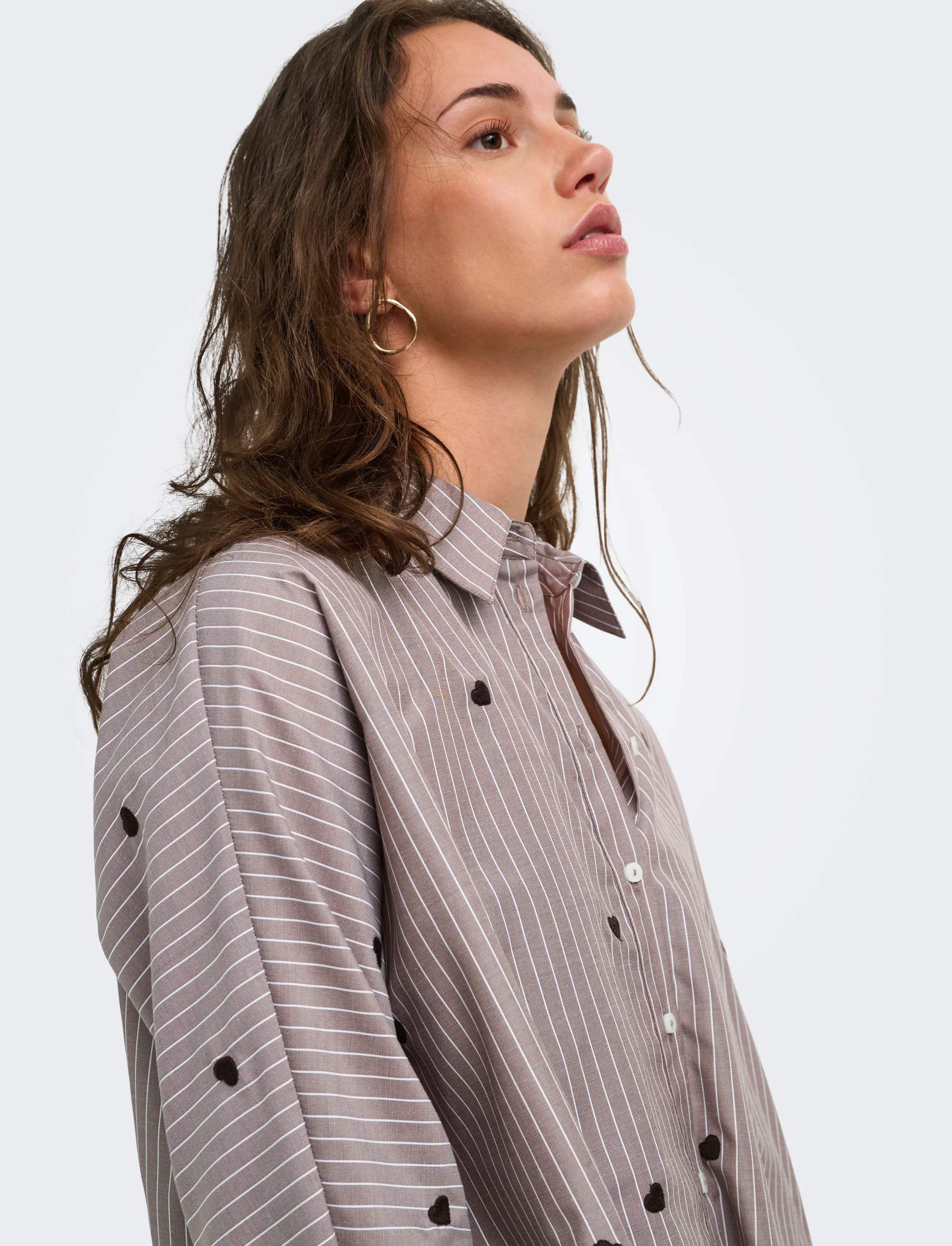 ONLY - ONLNEW LINA GRACE STR EMB SHIRT NOOS WVN - long-sleeved shirts - coffee bean - 5