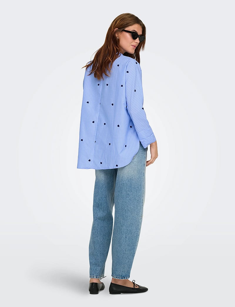 ONLY - ONLNEW LINA GRACE STR EMB SHIRT NOOS WVN - koszule z długimi rękawami - moonlight blue - 2