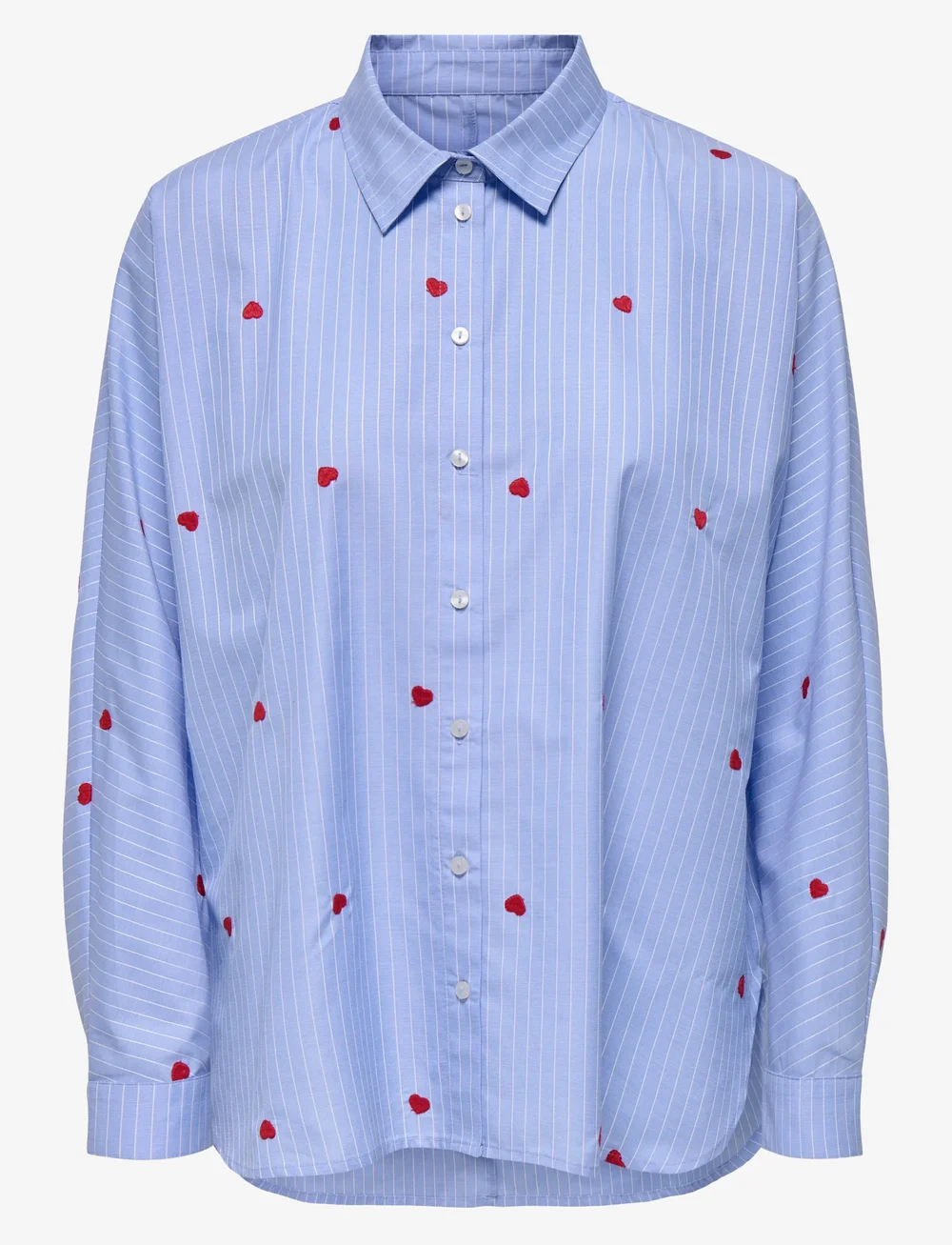 ONLY - ONLNEW LINA GRACE STR EMB SHIRT WVN NOOS - långärmade skjortor - moonlight blue - 0