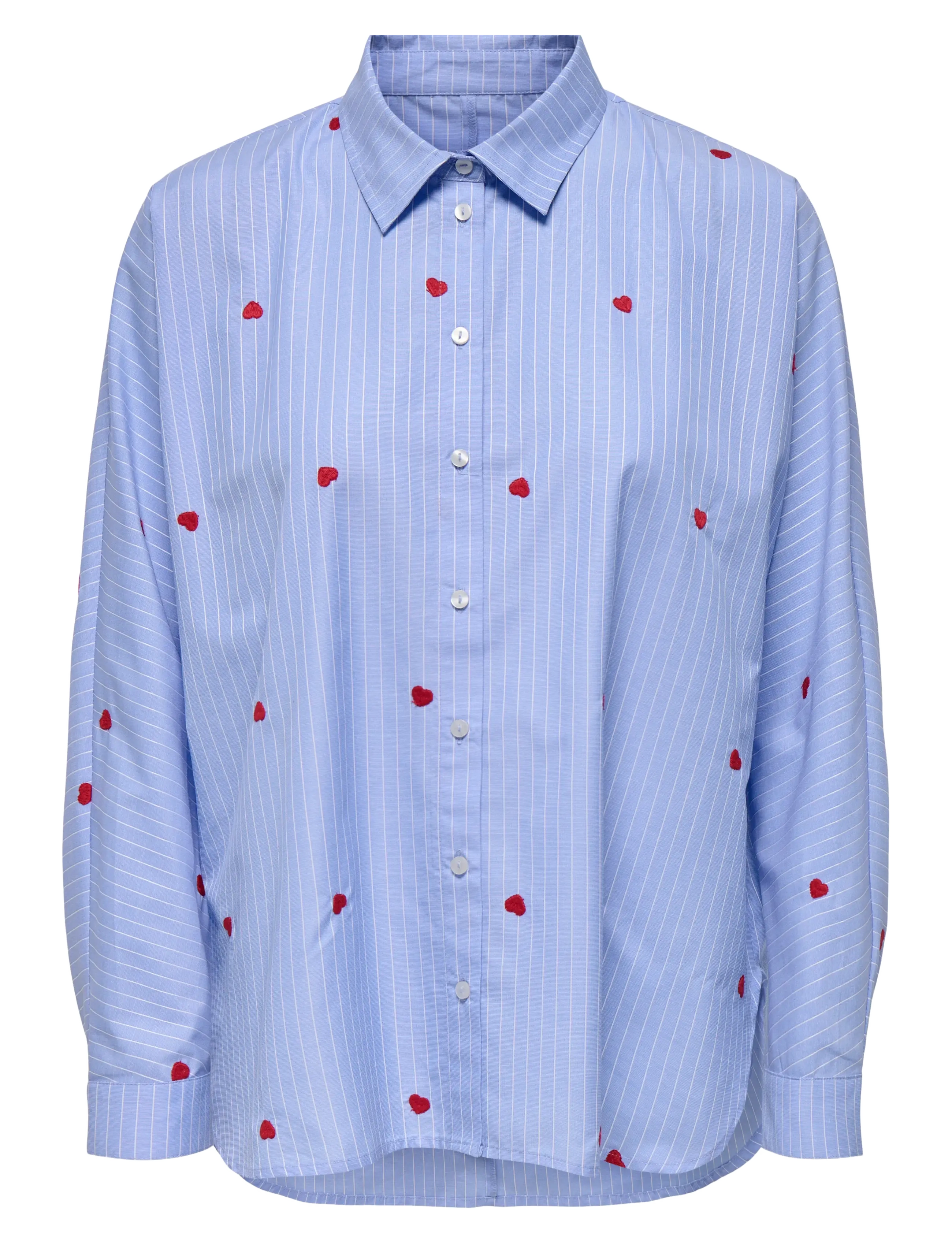 ONLY - ONLNEW LINA GRACE STR EMB SHIRT NOOS WVN - långärmade skjortor - moonlight blue - 1