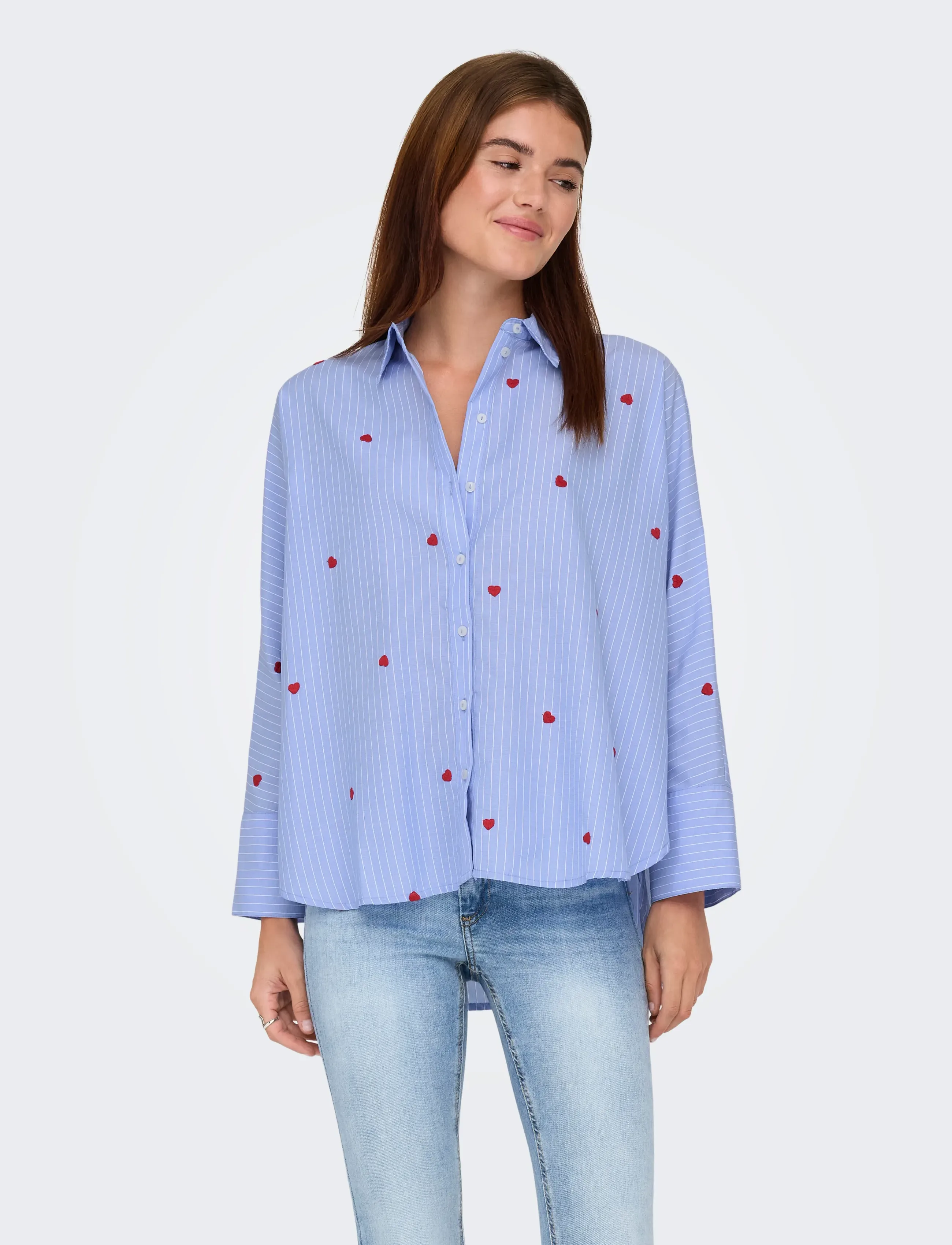 ONLY ONLNEW LINA GRACE STR EMB SHIRT NOOS WVN - Langärmlige Hemden - MOONLIGHT BLUE / blue