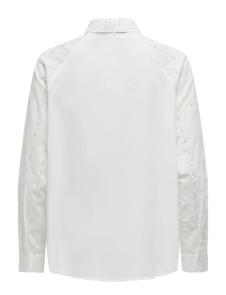 ONLY - ONLMINNA GRACE LS DETAIL SHIRT WVN - pitkähihaiset kauluspaidat - cloud dancer - 2