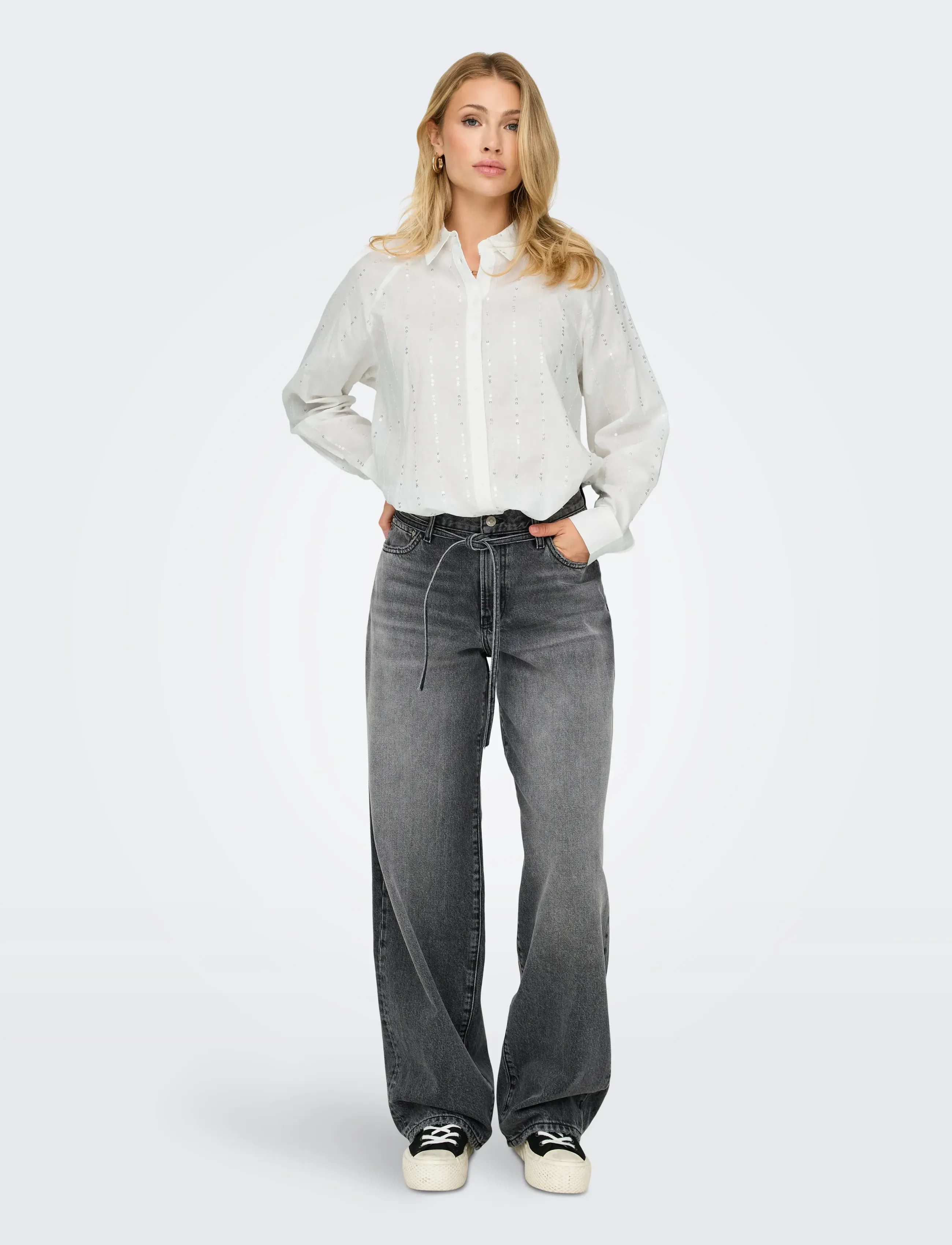 ONLY - ONLMINNA GRACE LS DETAIL SHIRT WVN - pitkähihaiset kauluspaidat - cloud dancer - 4