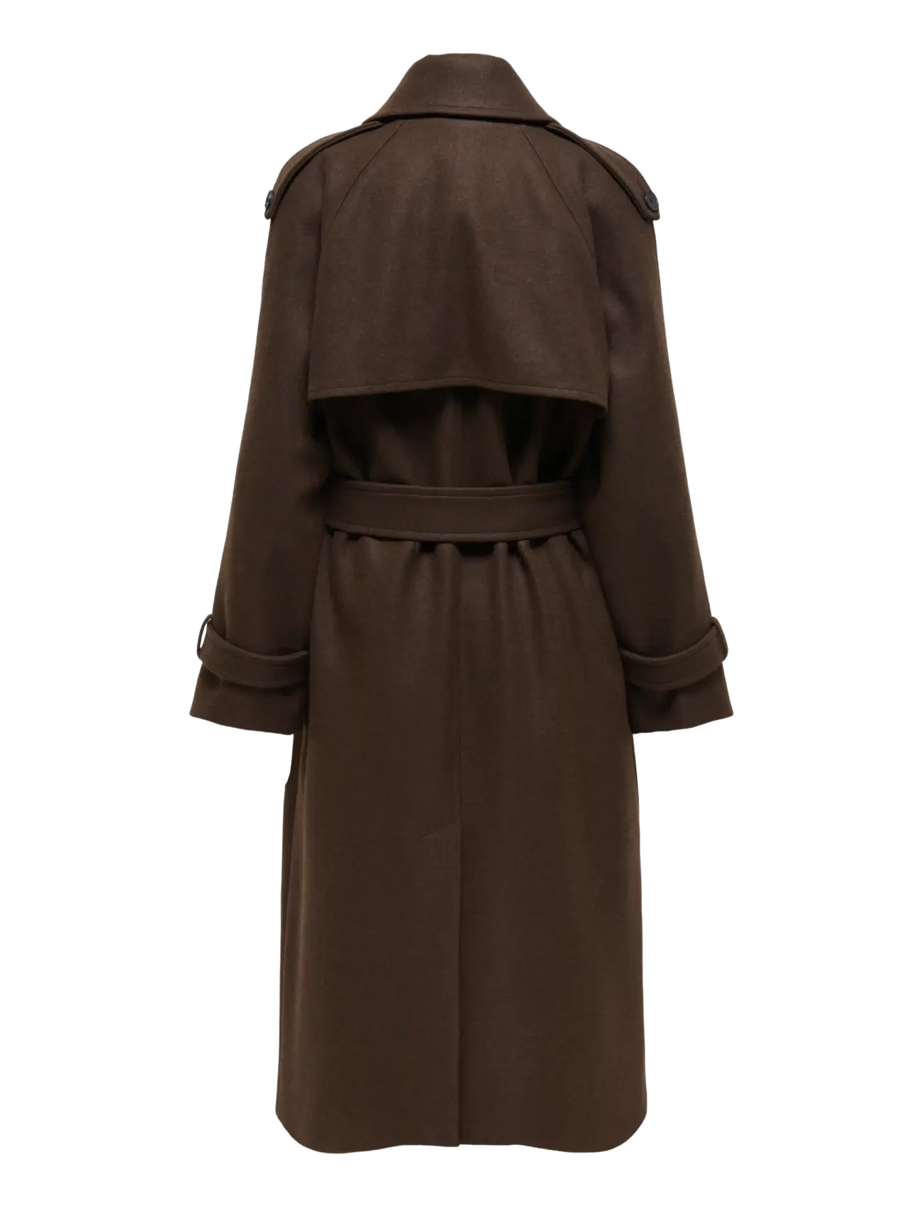 ONLY - ONLDEAR-TRILLION LONG BELT COAT PNT NOOS - trenchcoats - chocolate brown - 2
