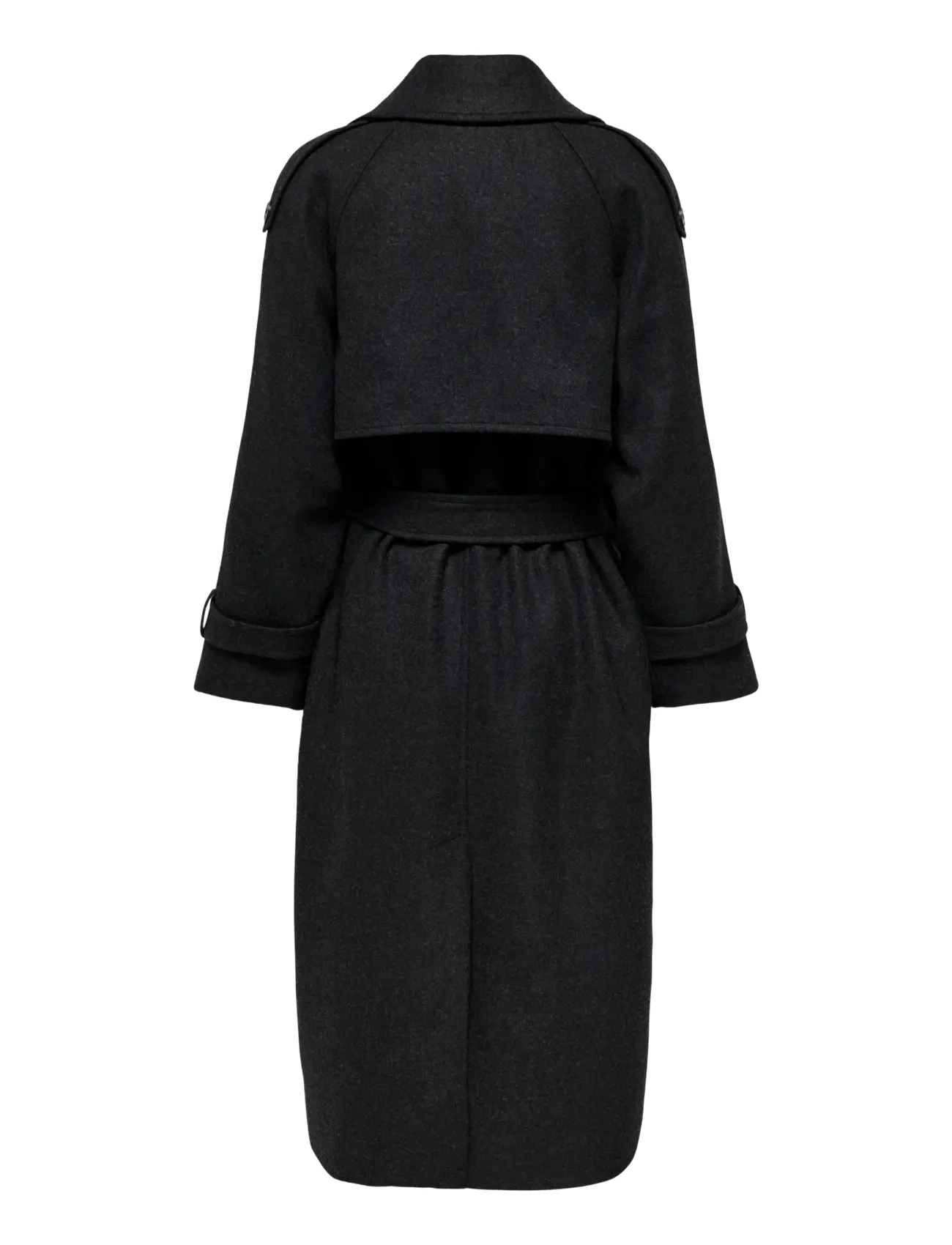 ONLY - ONLDEAR-TRILLION LONG BELT COAT PNT NOOS - trenchcoats - dark grey melange - 2