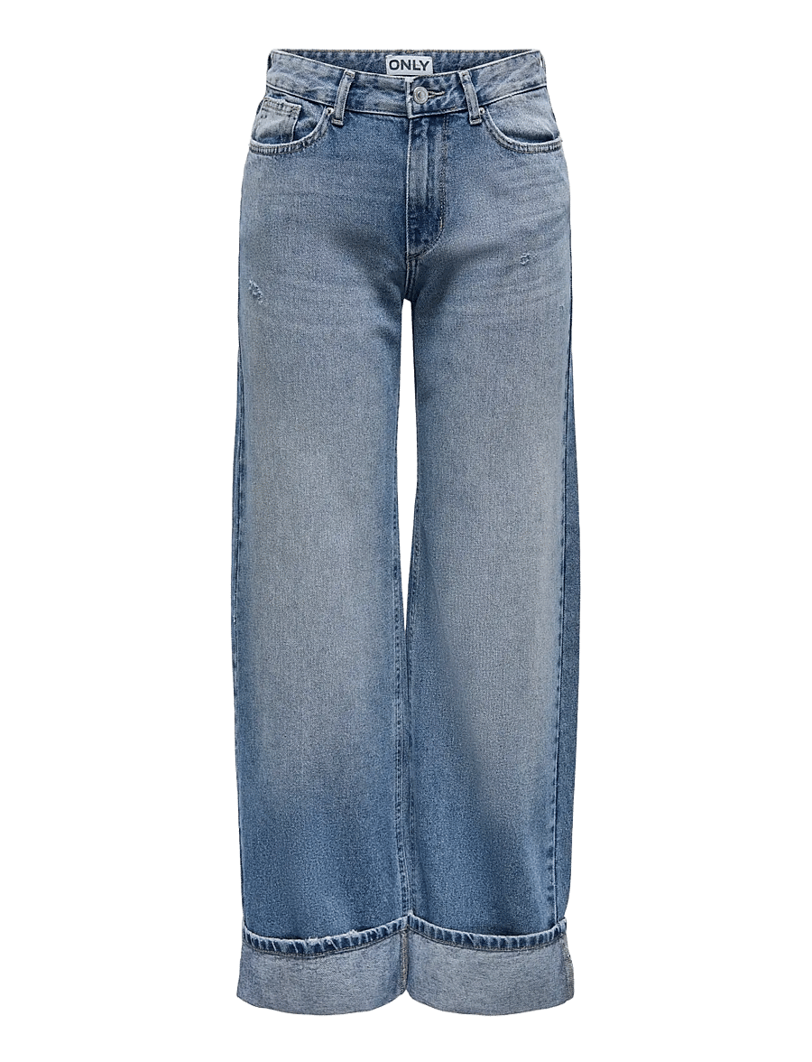 ONLY - ONLELLA MW WIDE FOLD UP DNM TAI519 NOOS - medium blue denim - 1