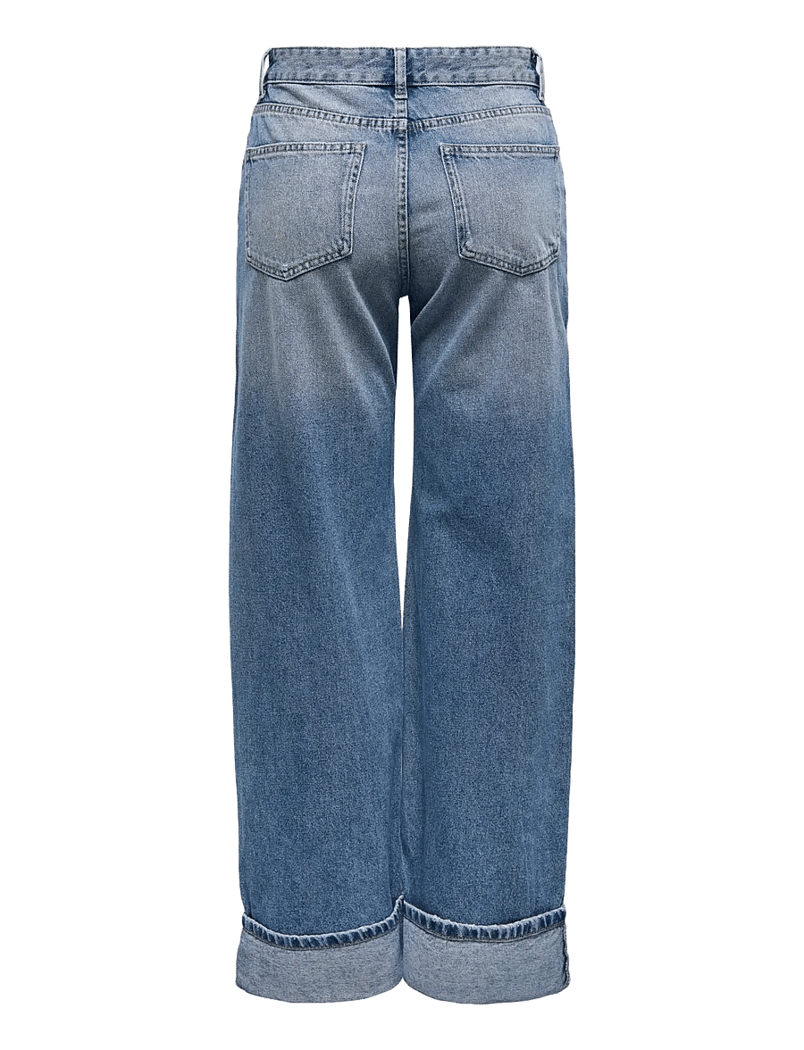 ONLY - ONLELLA MW WIDE FOLD UP DNM TAI519 NOOS - medium blue denim - 2