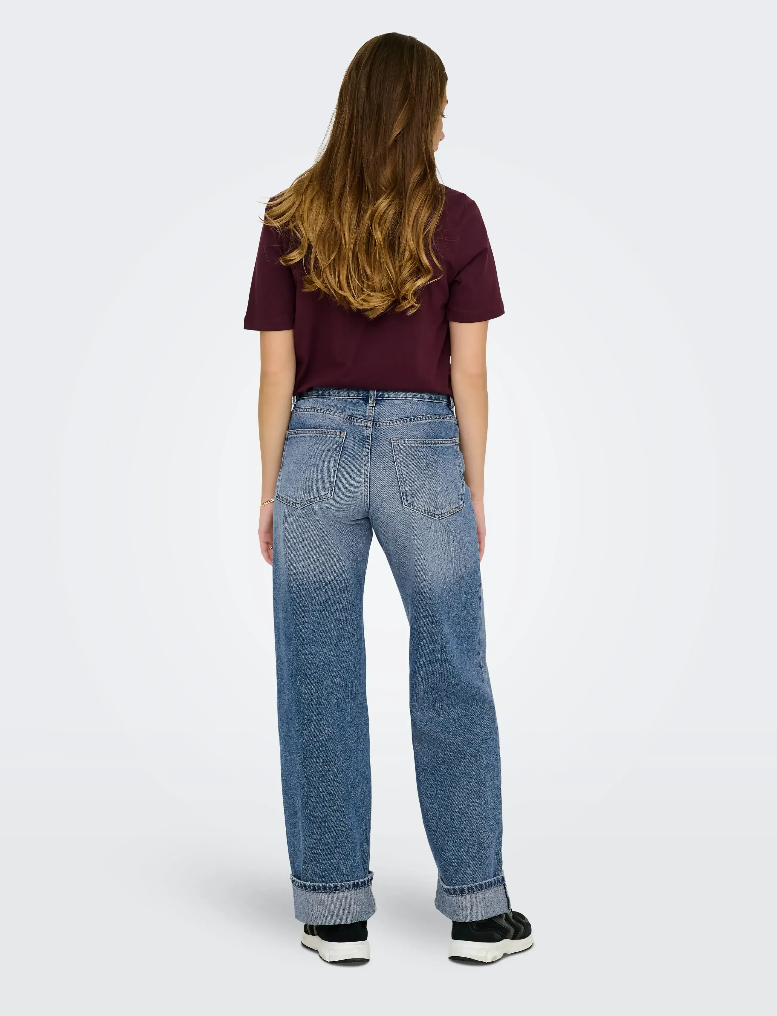 ONLY - ONLELLA MW WIDE FOLD UP DNM TAI519 NOOS - medium blue denim - 3