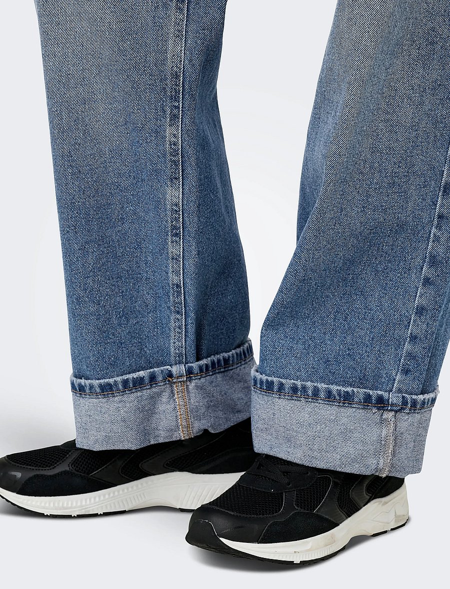ONLY - ONLELLA MW WIDE FOLD UP DNM TAI519 NOOS - medium blue denim - 5