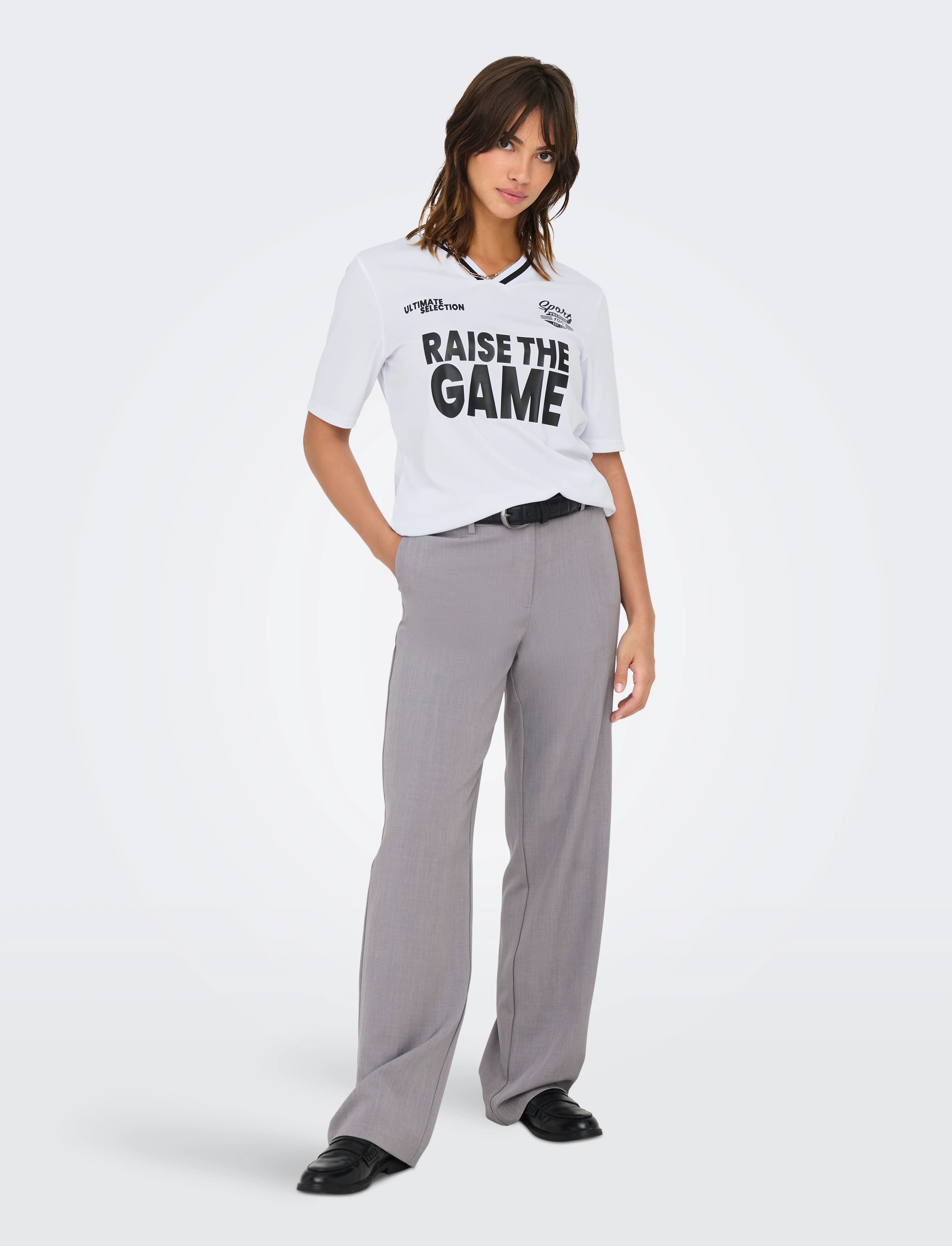 ONLY - ONLNADINE S/S TOP BOX JRS - t-shirts - bright white - 0