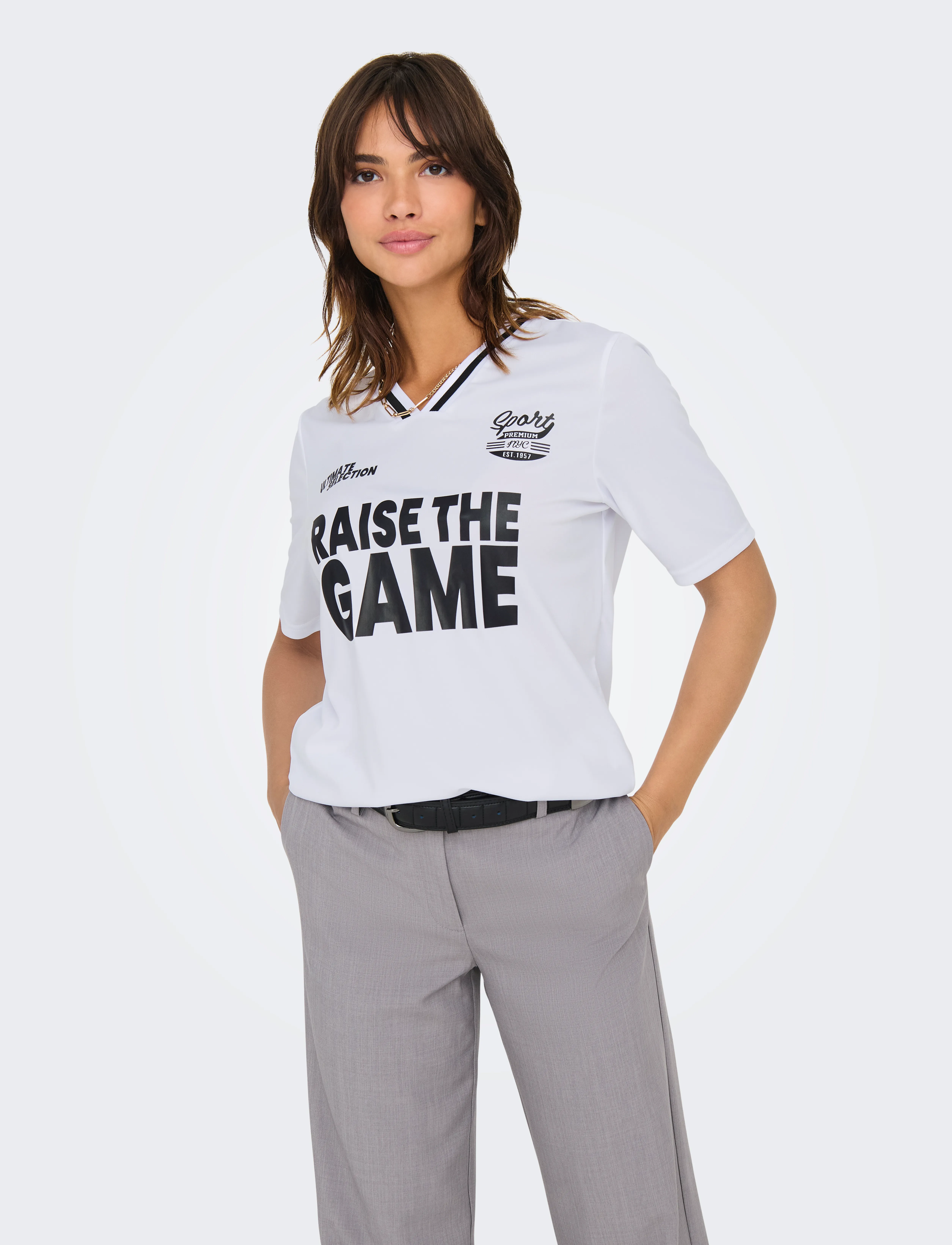 ONLY - ONLNADINE S/S TOP BOX JRS - t-shirts - bright white - 4