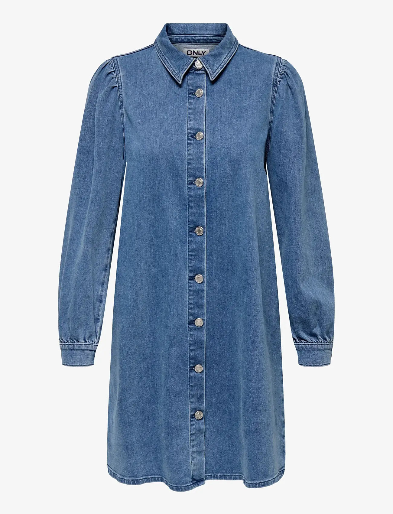 ONLY - ONLALMA L/S DRESS DNM CRO - robes chemises - medium blue denim - 1