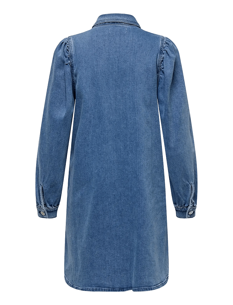 ONLY - ONLALMA L/S DRESS DNM CRO - robes chemises - medium blue denim - 2