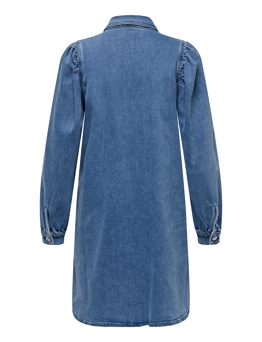 ONLY - ONLALMA L/S DRESS DNM CRO - hemdkleider - medium blue denim - 2