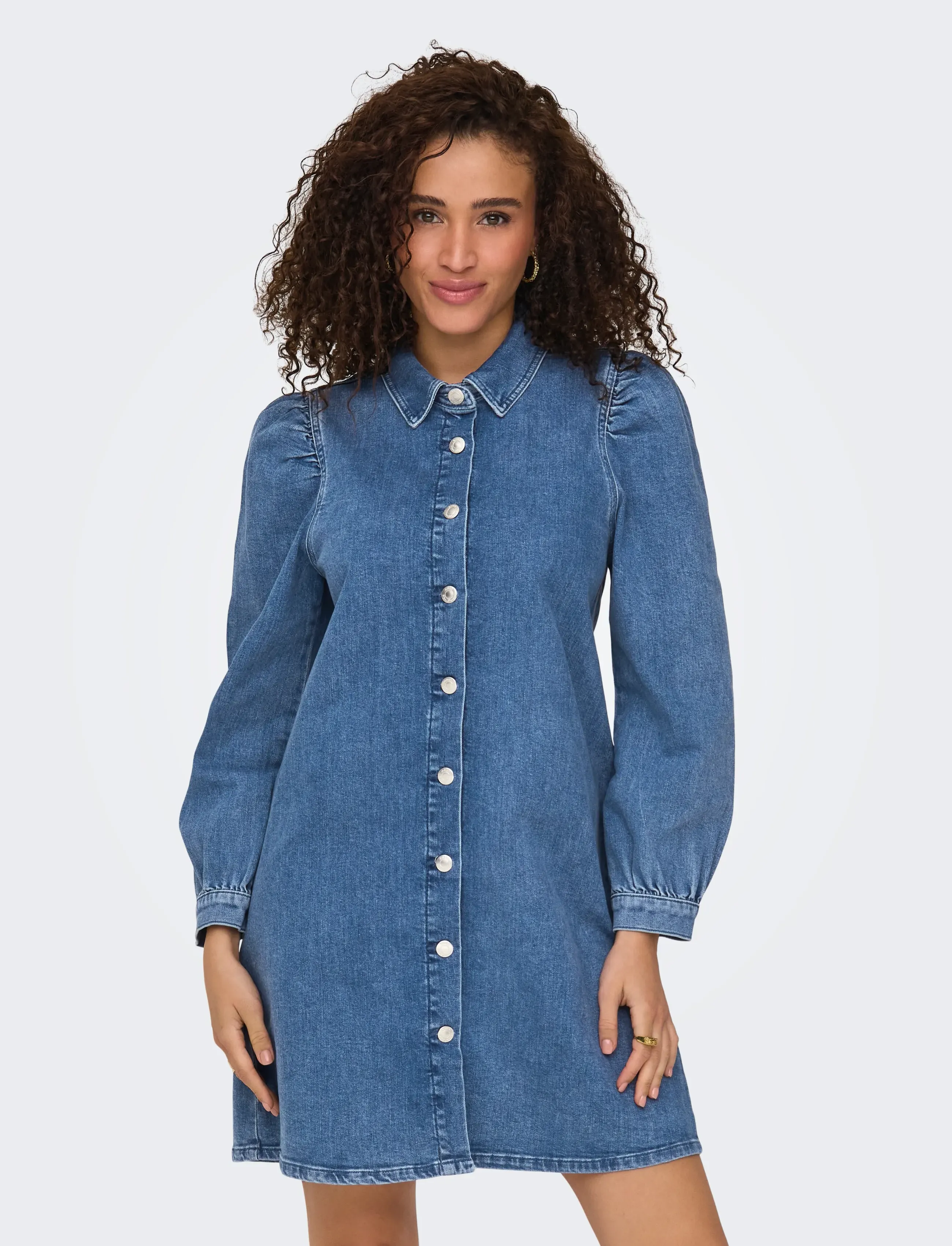 ONLY Onlalma L/S Dress Dnm Cro, L, Blue, Kjoler > Kort Kjole, Dame