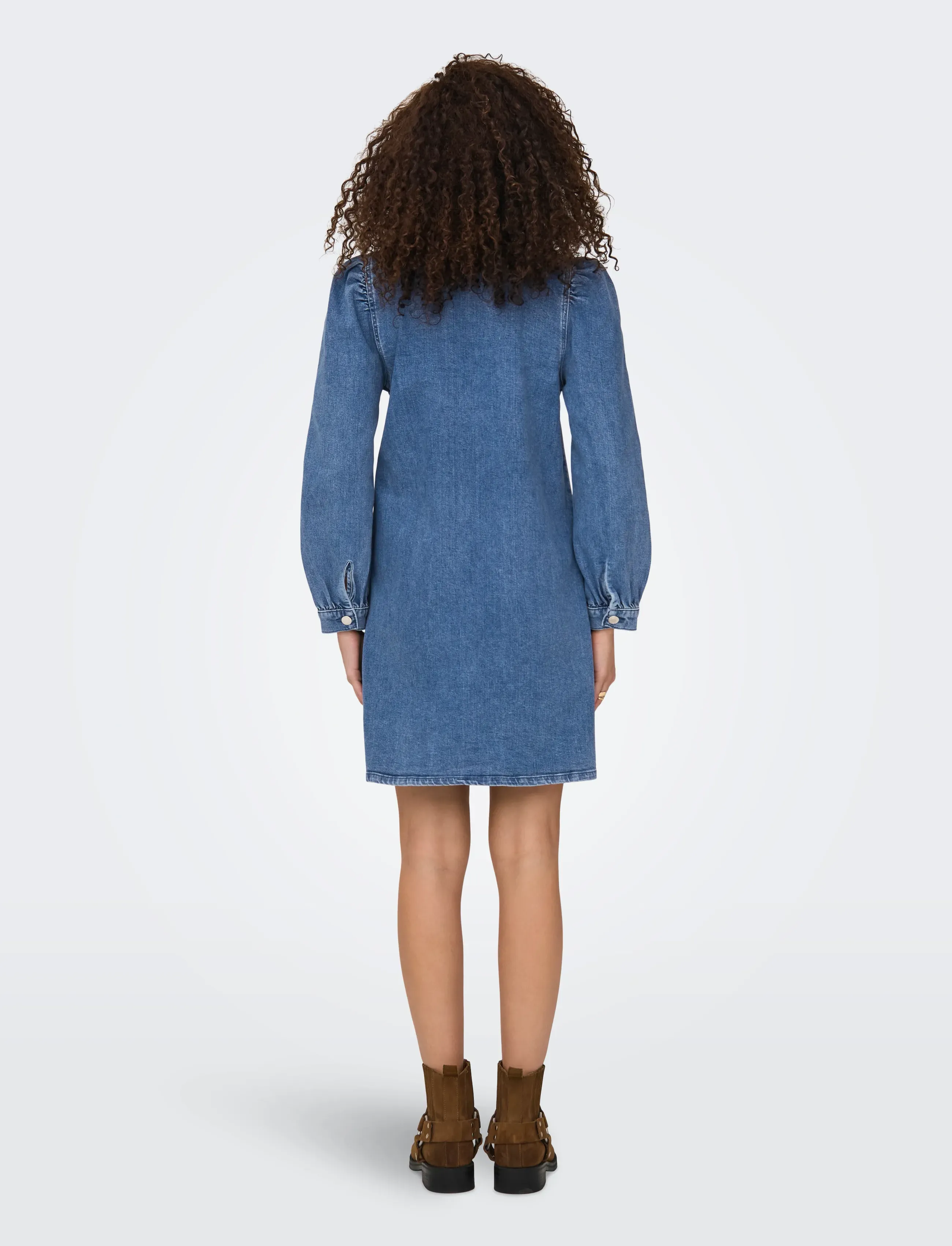 ONLY - ONLALMA L/S DRESS DNM CRO - hemdkleider - medium blue denim - 3