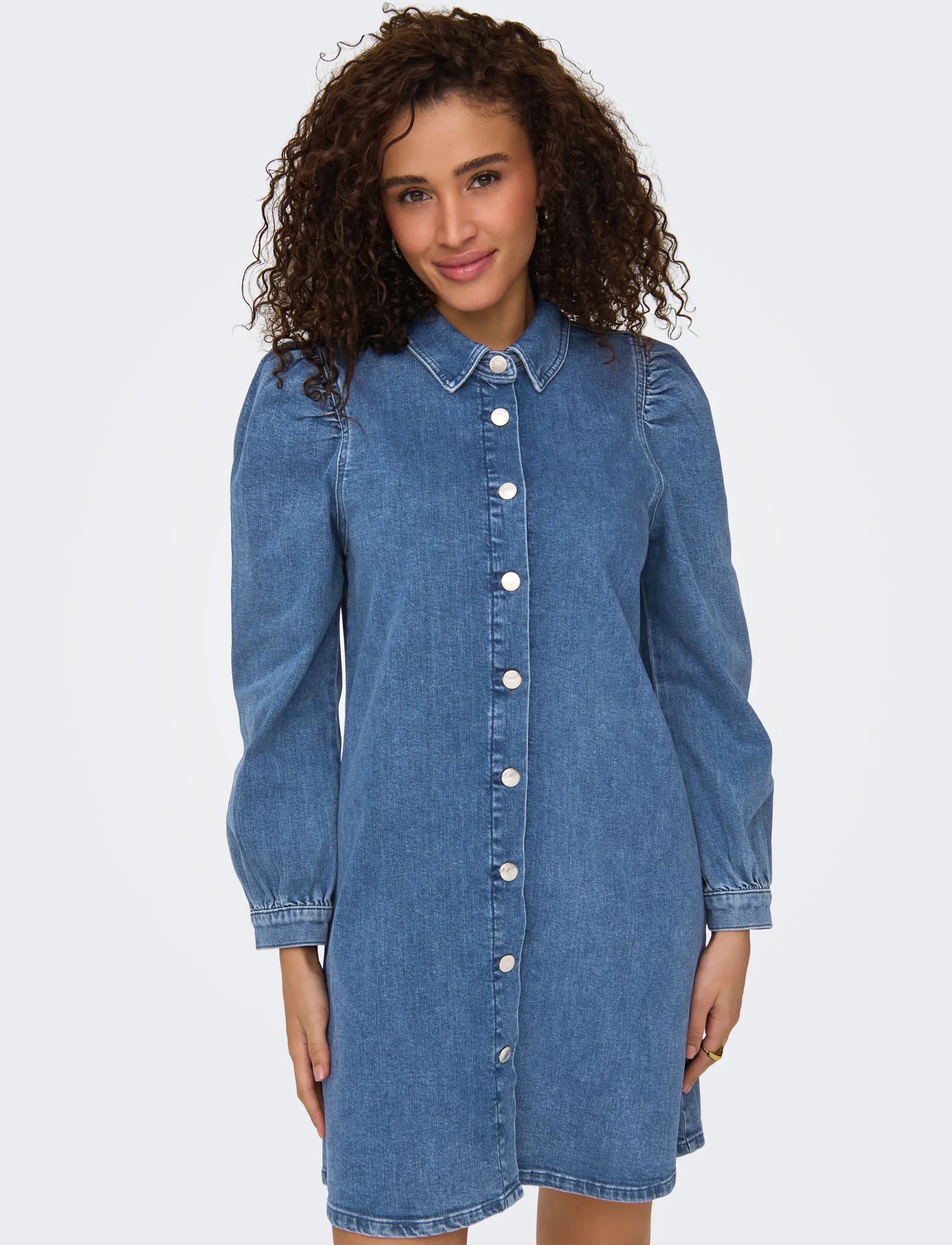 ONLY - ONLALMA L/S DRESS DNM CRO - hemdkleider - medium blue denim - 5