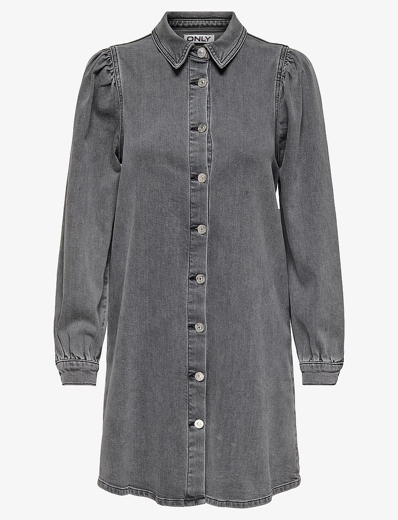 ONLY - ONLALMA L/S DRESS DNM CRO - denimkjoler - medium grey denim - 1