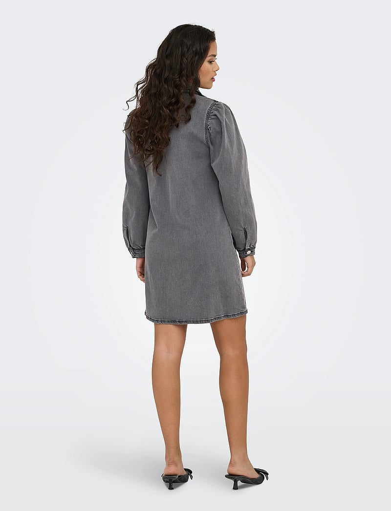 ONLY - ONLALMA L/S DRESS DNM CRO - denimkjoler - medium grey denim - 3
