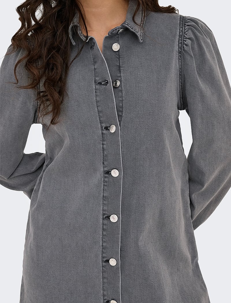 ONLY - ONLALMA L/S DRESS DNM CRO - denimkjoler - medium grey denim - 5