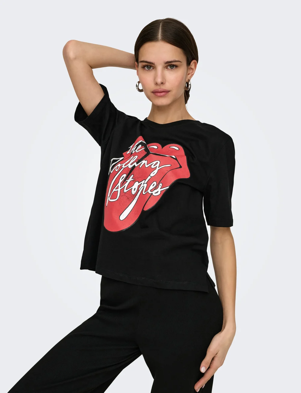 ONLY - ONLROLLING STONES LIFE S/S TOP BOX JRS - t-shirts - black - 4