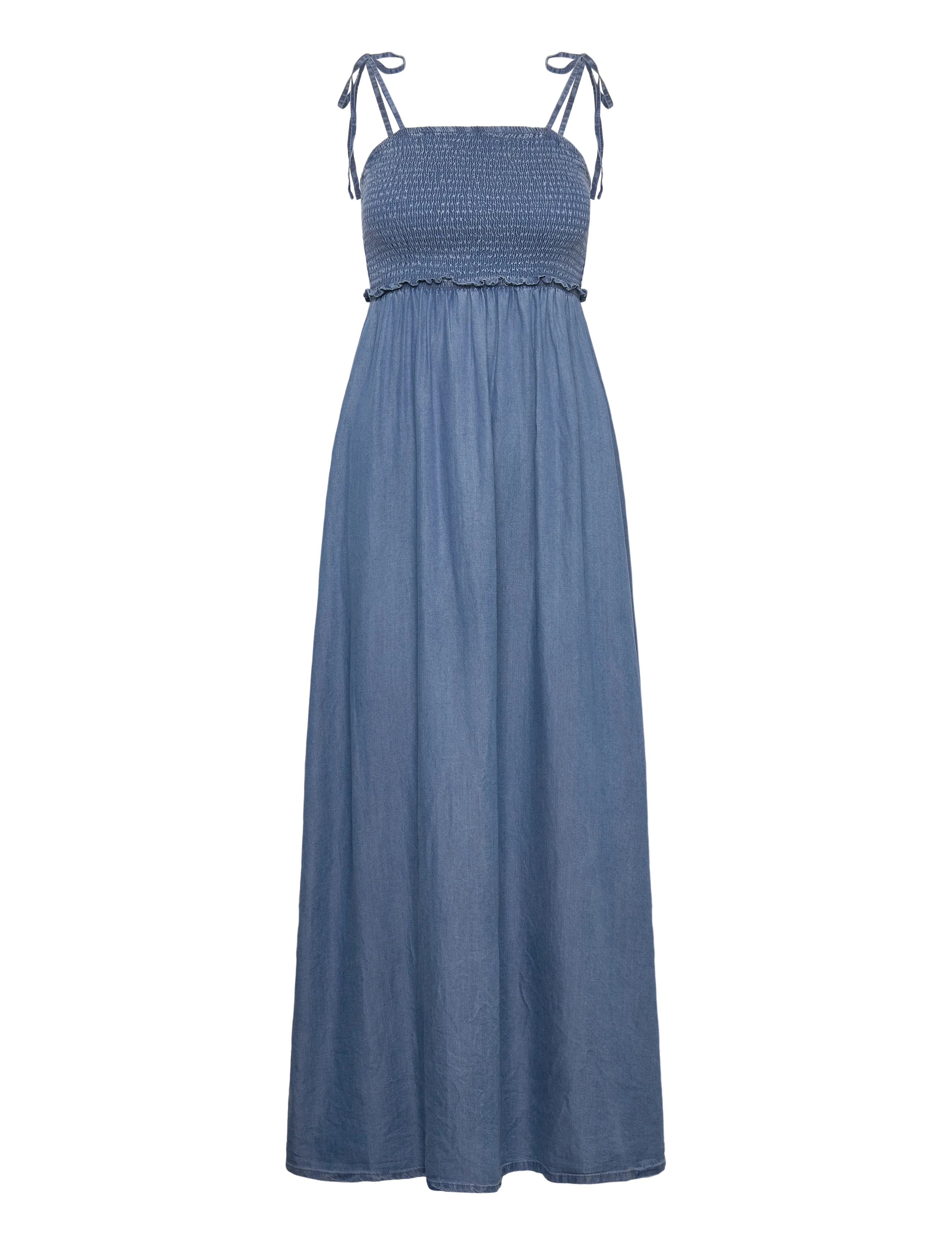 ONLY ONLCHARIS LIFE SMOCK MAXI DRESS WVN - Sommerkjoler - MEDIUM BLUE DENIM / blue