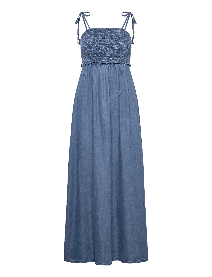 ONLY - ONLCHARIS LIFE SMOCK MAXI DRESS WVN - suvekleidid - medium blue denim - 1