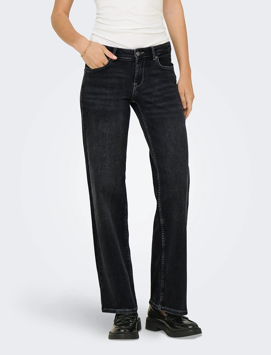 ONLY - ONLJUDY-O LW WIDE LEG DNM TAI850 NOOS - laia säärega teksad - washed black - 0