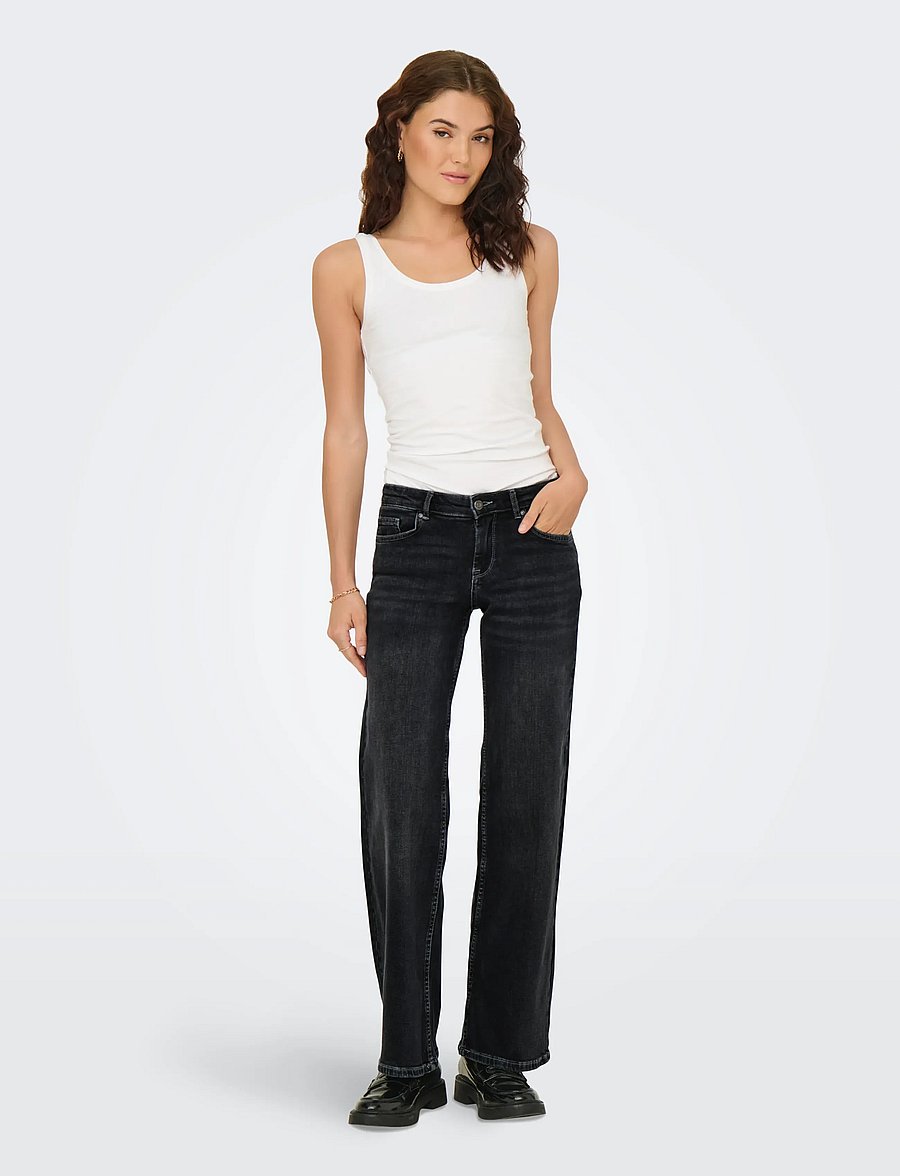 ONLY - ONLJUDY-O LW WIDE LEG DNM TAI850 NOOS - laia säärega teksad - washed black - 4