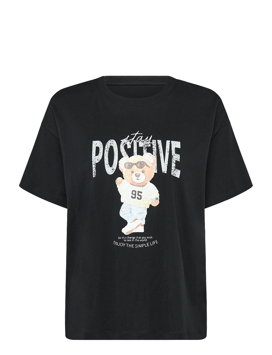 ONLY - ONLVIVVI S/S LOVELY TOP JRS - t-shirts - black - 0