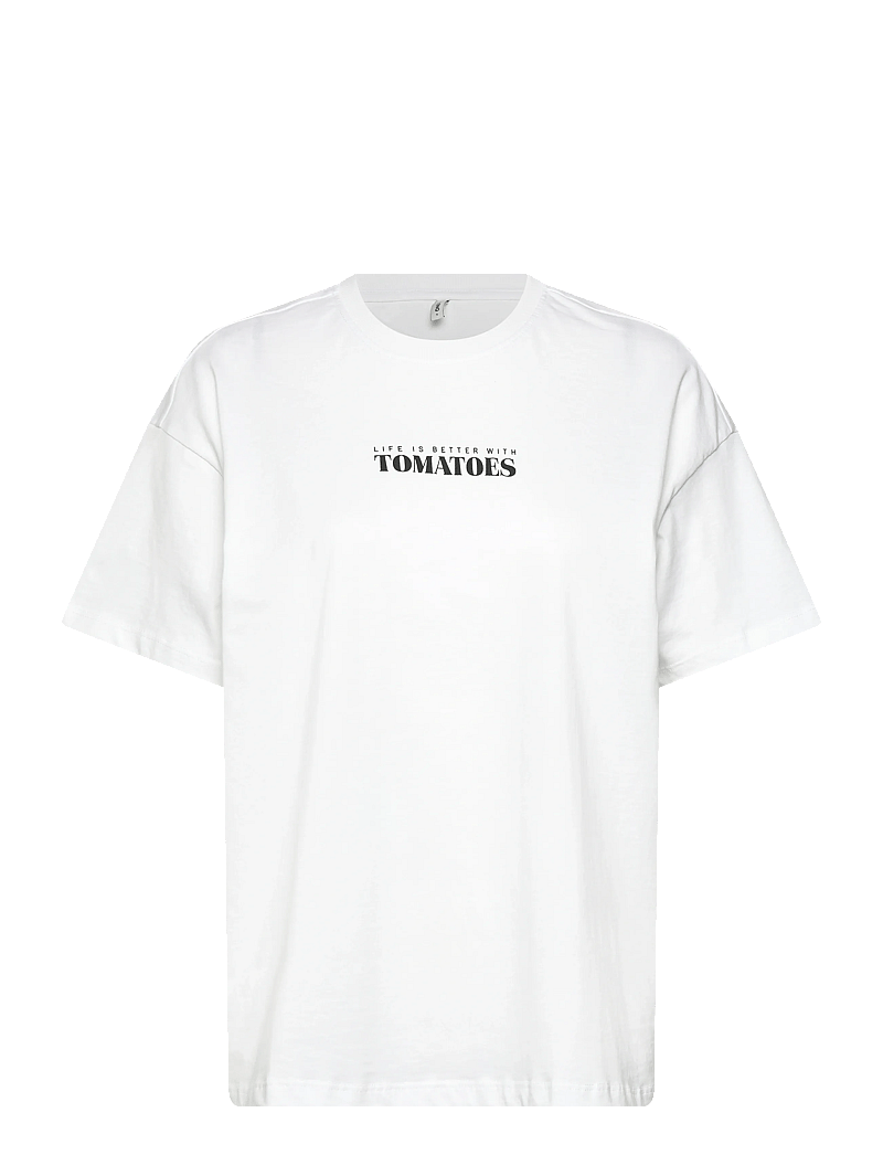 ONLY - ONLVIVVI S/S LOVELY TOP JRS - t-shirts - bright white - 0