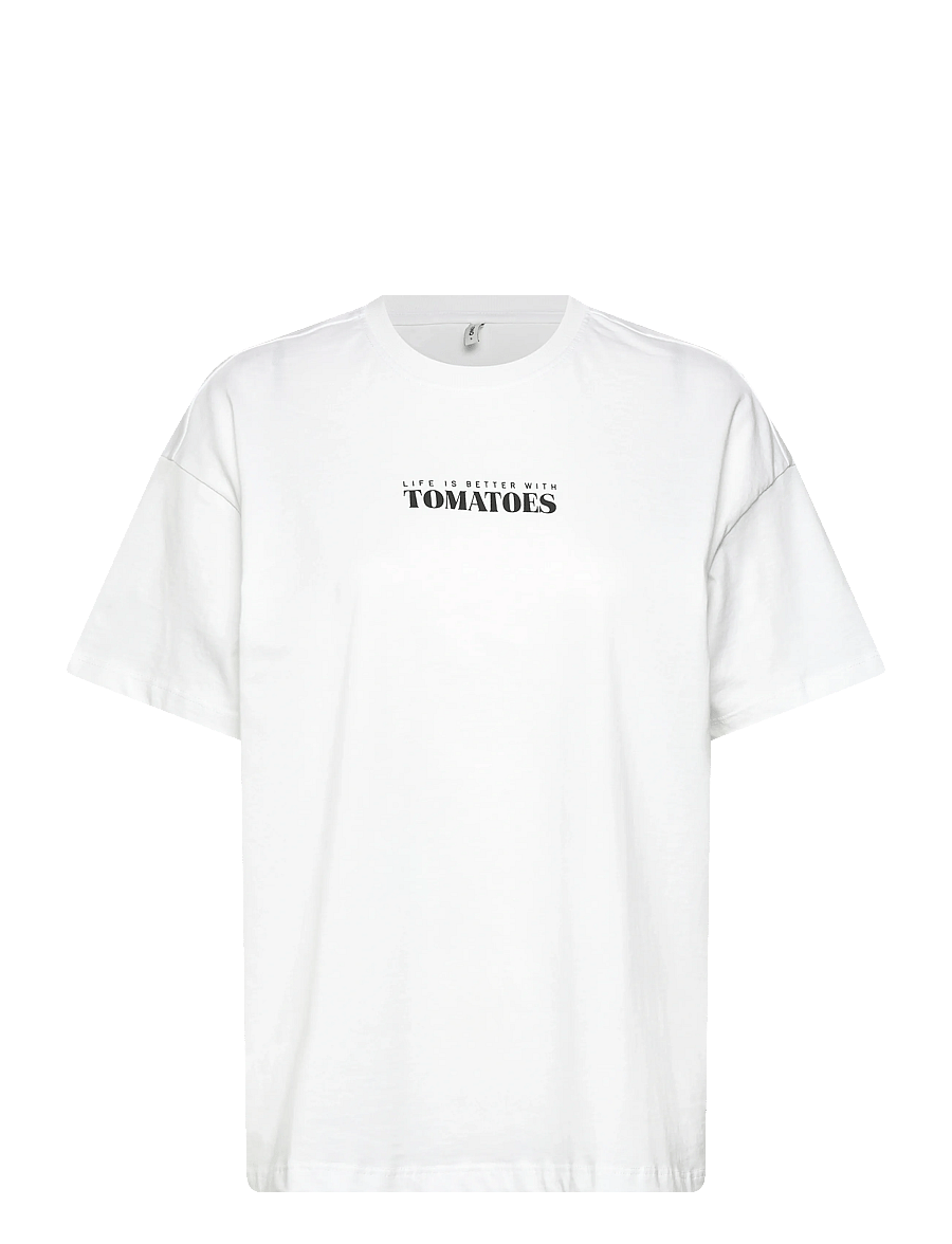ONLY - ONLVIVVI S/S LOVELY TOP JRS - t-shirts - bright white - 0