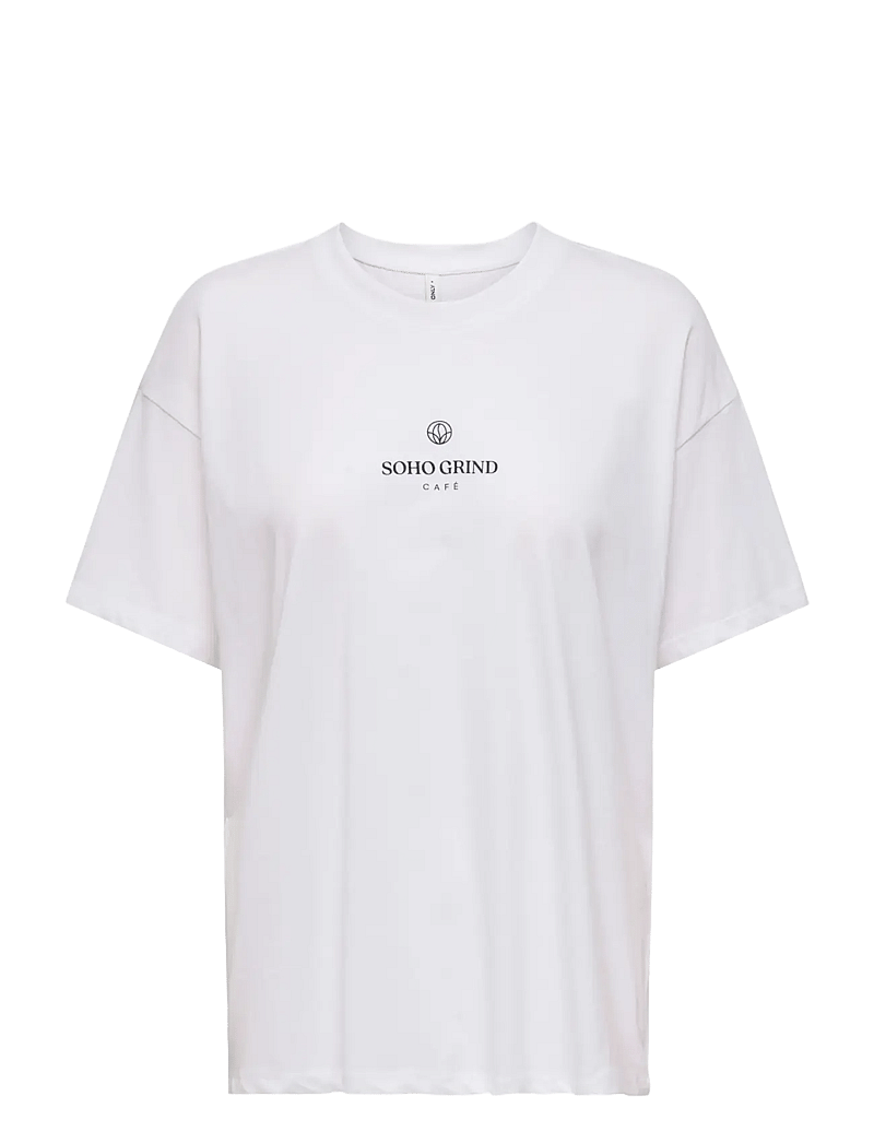 ONLY - ONLVIVVI S/S LOVELY TOP JRS - t-shirts - bright white - 0
