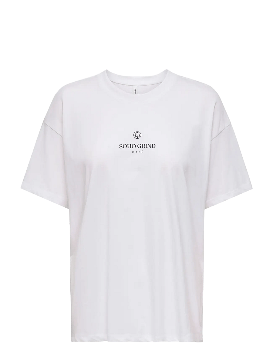ONLY - ONLVIVVI S/S LOVELY TOP JRS - t-shirts - bright white - 0
