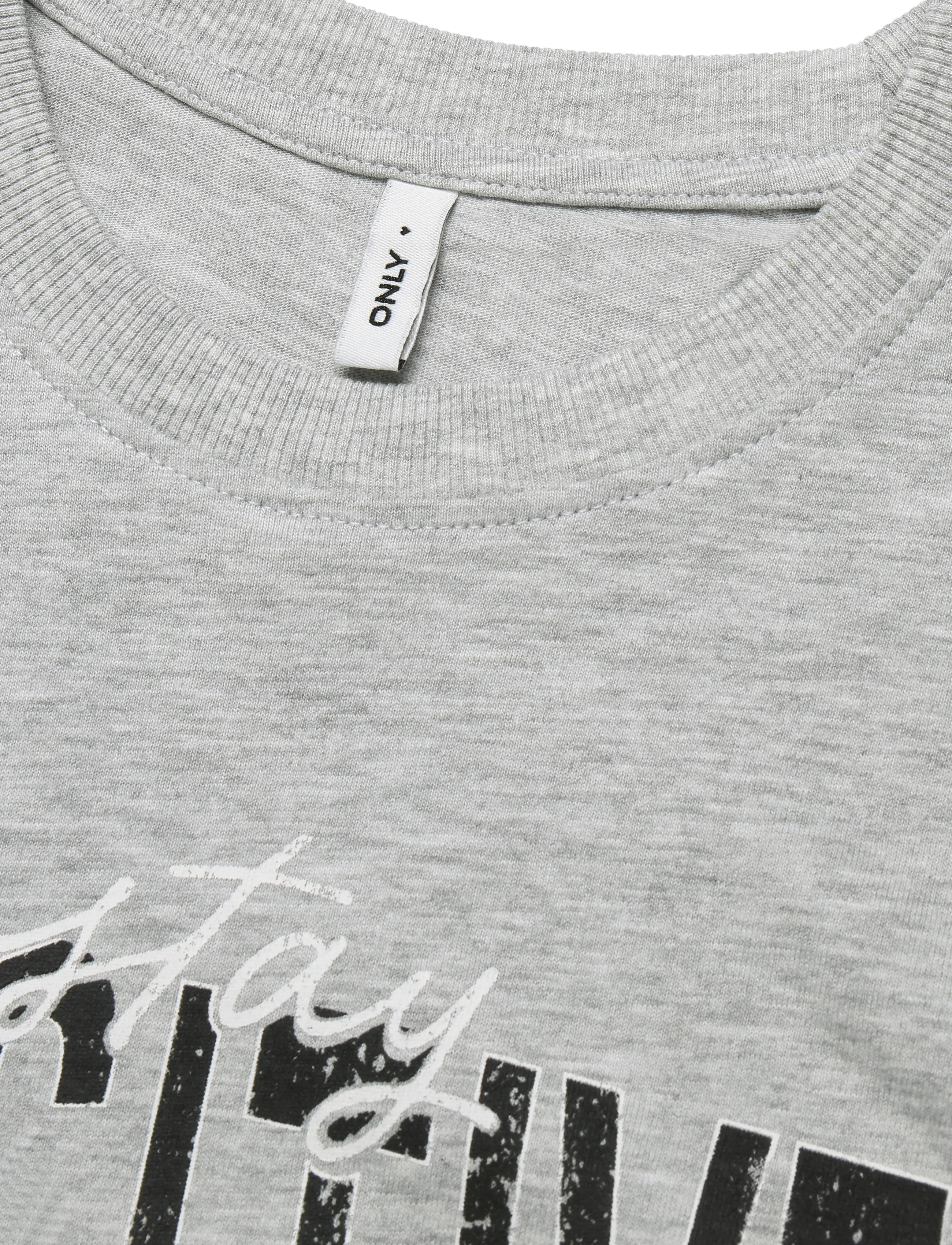 ONLY - ONLVIVVI S/S LOVELY TOP JRS - t-shirts - light grey melange - 2