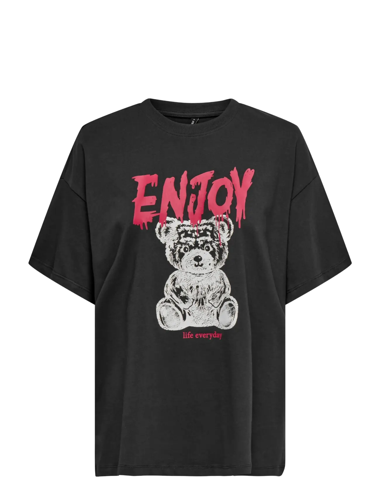 ONLY ONLVIVVI S/S LOVELY TOP JRS - T-Shirts & Tops - PHANTOM / black