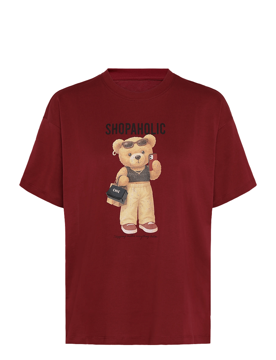 ONLY - ONLVIVVI S/S LOVELY TOP JRS - t-shirts - rumba red - 0