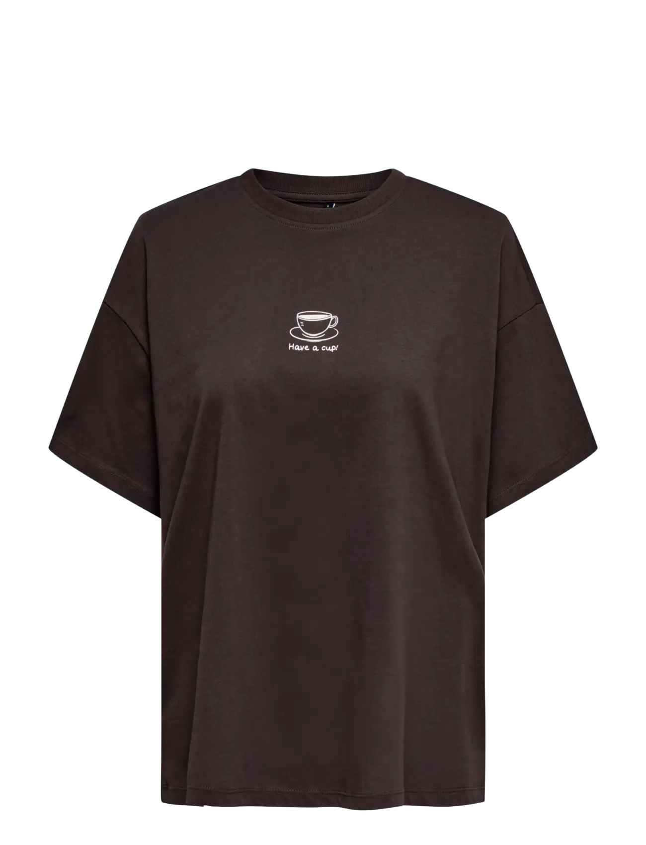 ONLY ONLVIVVI S/S LOVELY TOP JRS - T-Shirts & Tops - SEAL BROWN / brown